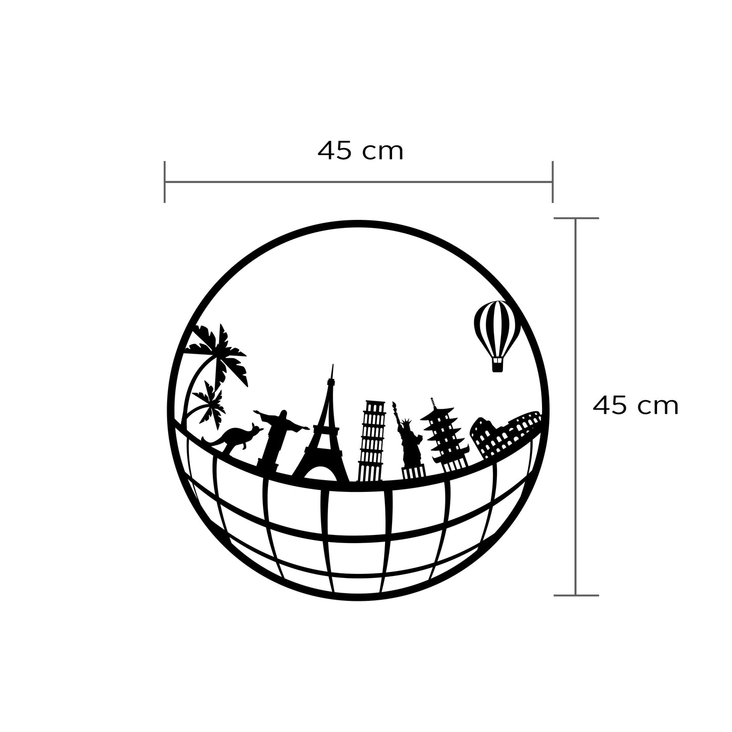 Mourah Metal Wall Art No:21 Travel - 2 Years Warranty