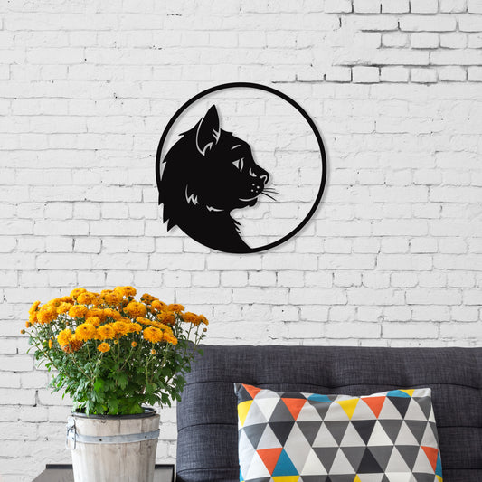 Mourah Metal Wall Art No:24 Cat Profile- 2 Years Warranty