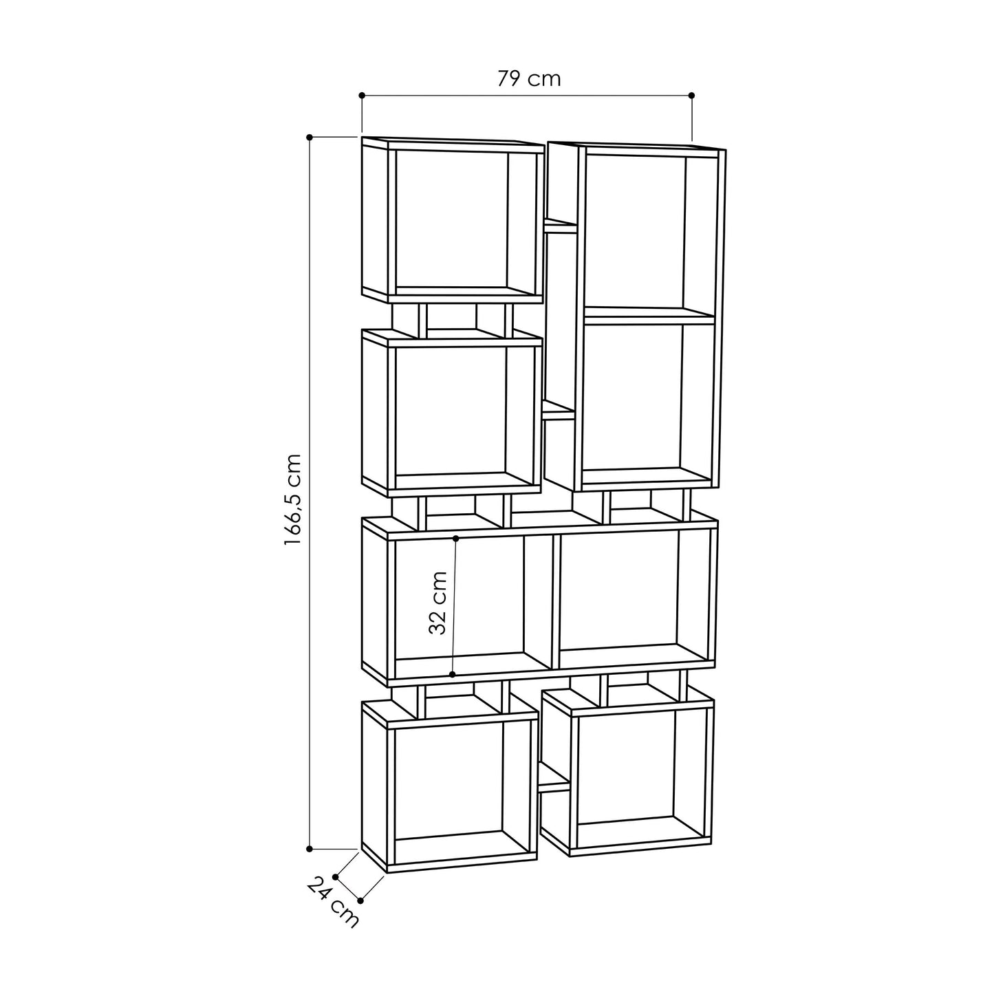 Mourah Rail Bookcase No.1 - 2 Years Warranty