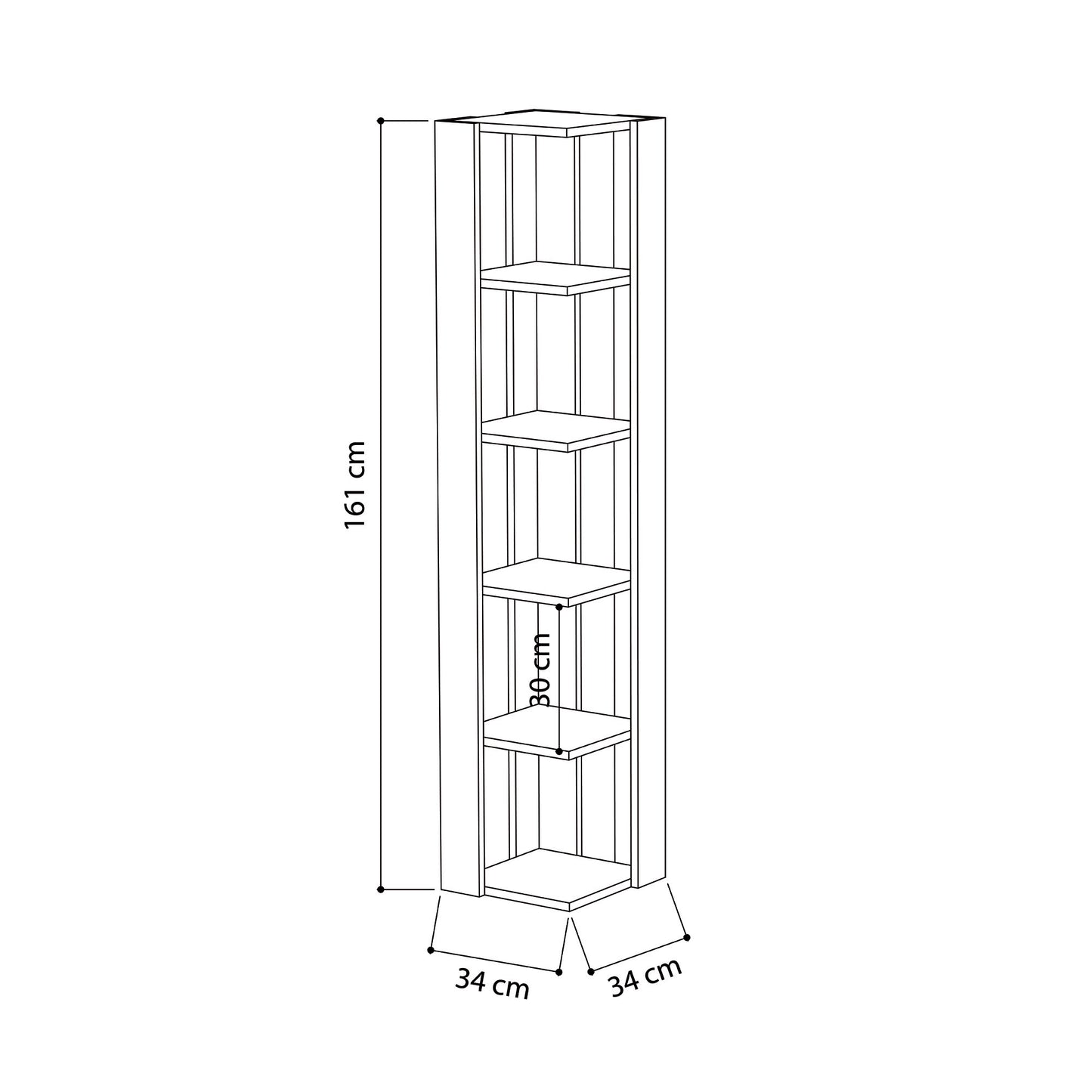 Mourah Nati Corner Bookcase - 2 Years Warranty