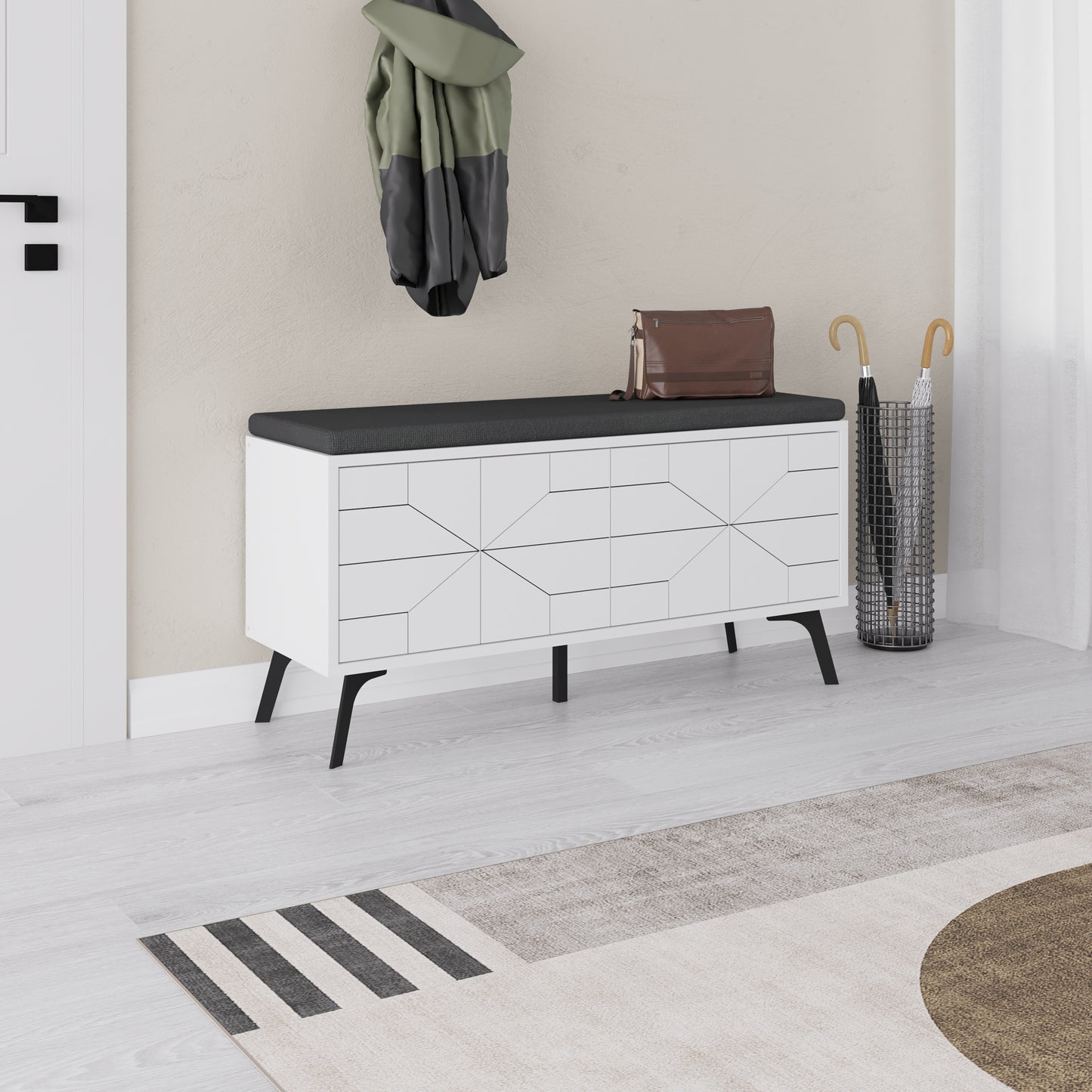 Mourah Dune Bench & Shoe Cabinet - 8 Pairs - 2 Years Warranty