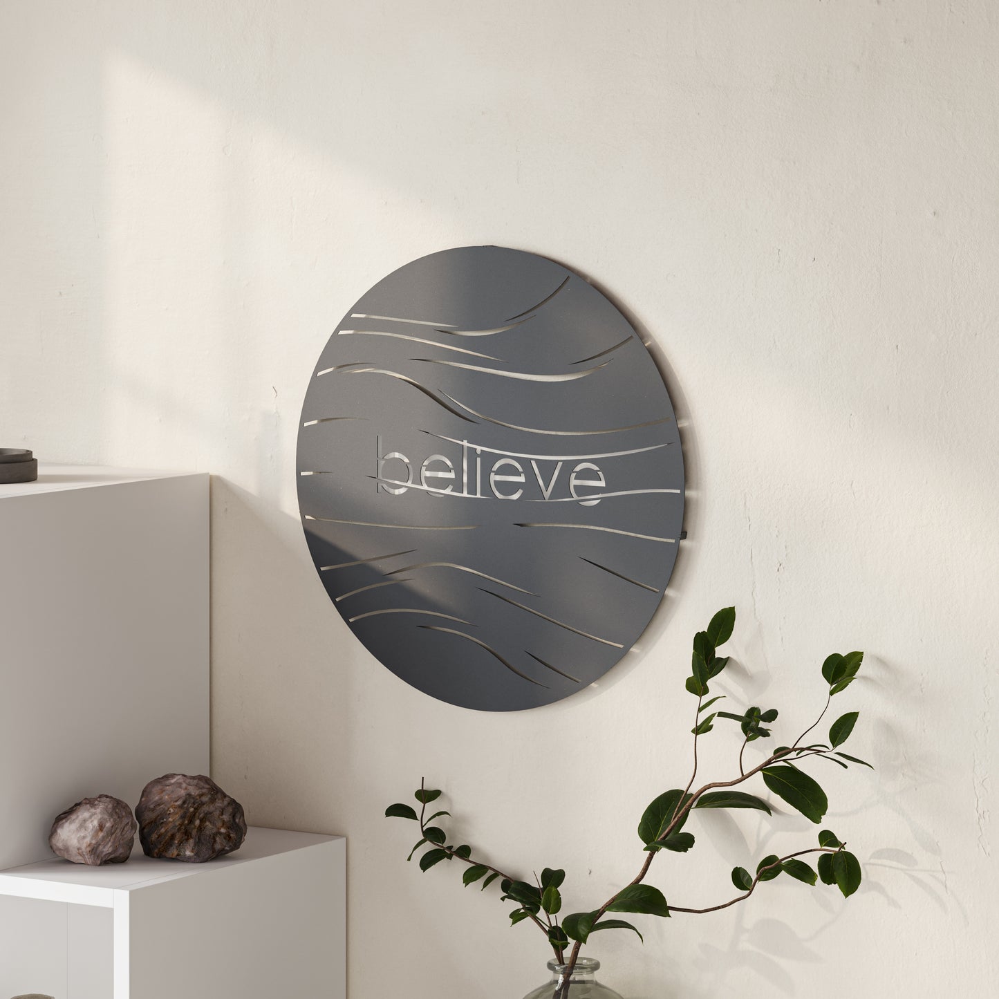 Mourah Metal Wall Art Believe - 2 Years Warranty