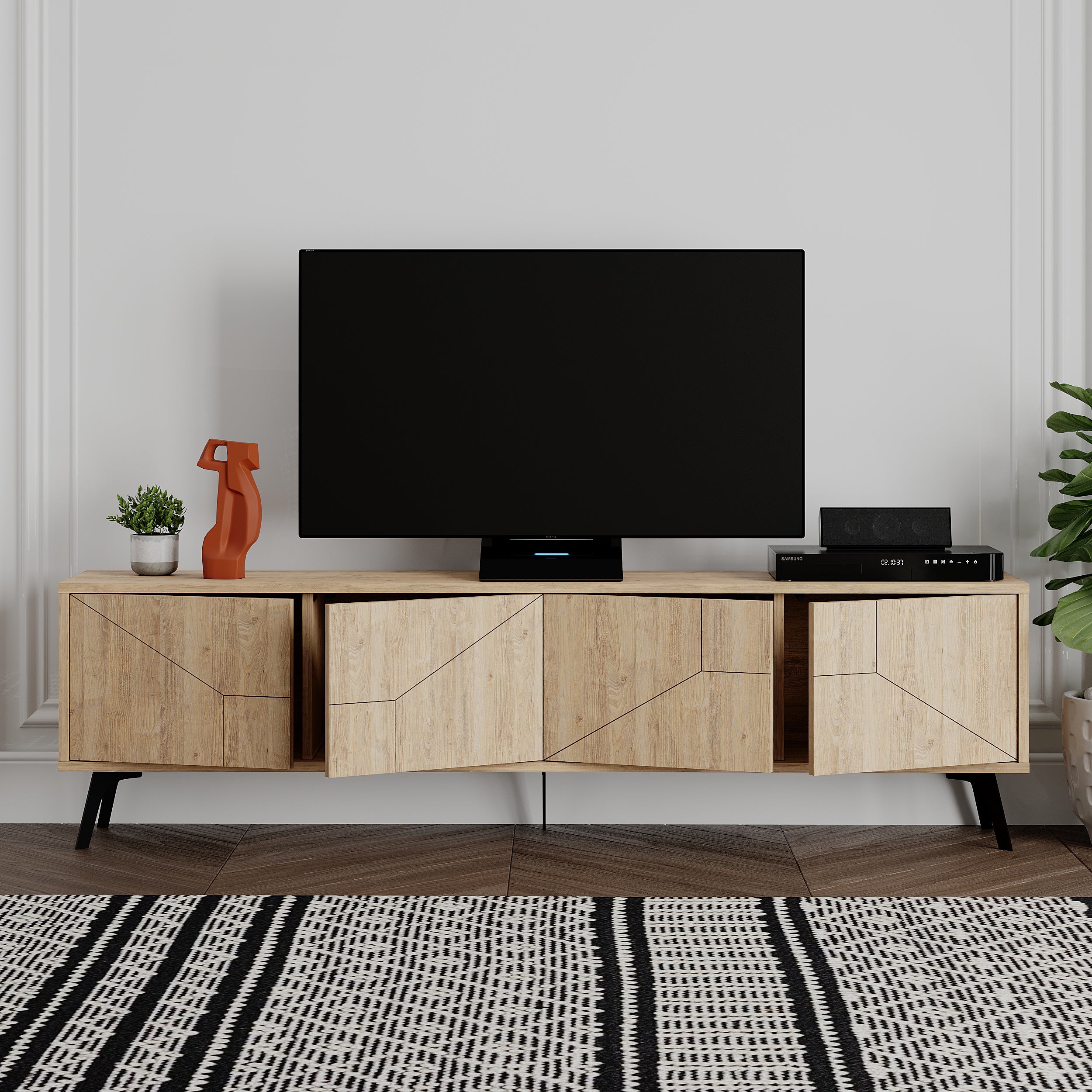 Mourah Dune Tv Stand Up To 70 Inches With Storage - 2 Years Warranty