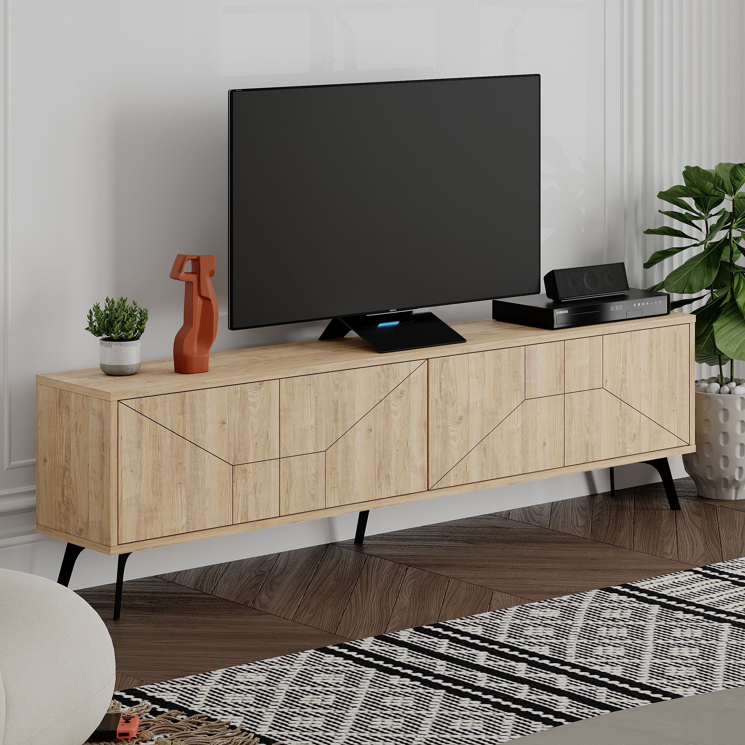 Mourah Dune Tv Stand Up To 70 Inches With Storage - 2 Years Warranty