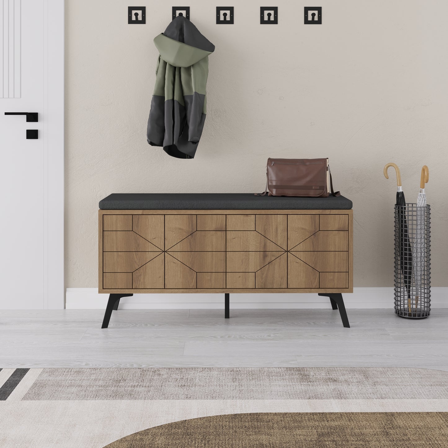 Mourah Dune Bench & Shoe Cabinet - 8 Pairs - 2 Years Warranty