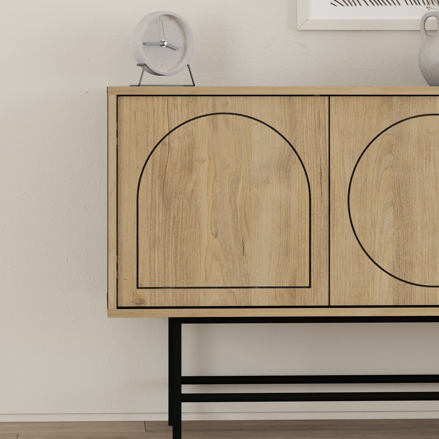 Joji Console Silky Black/ Oak
