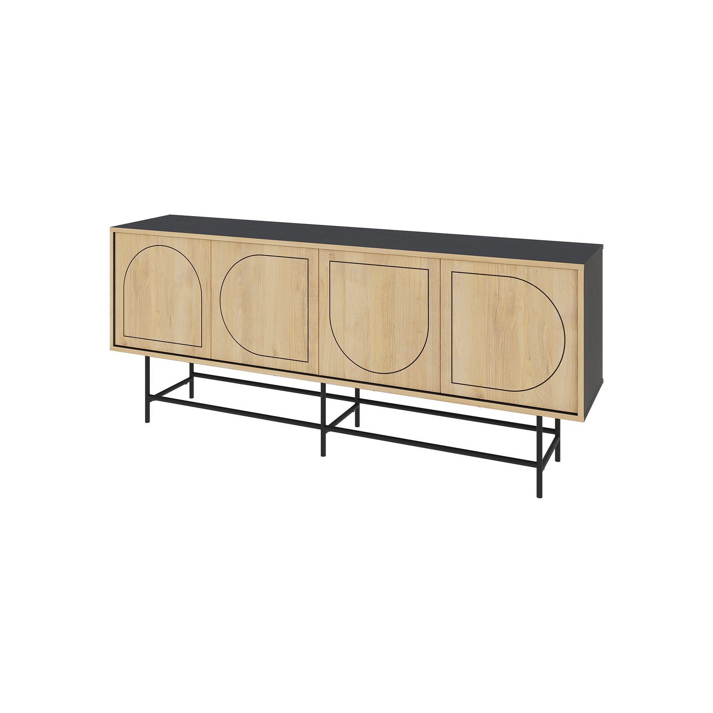 Joji Console Silky Black/ Oak