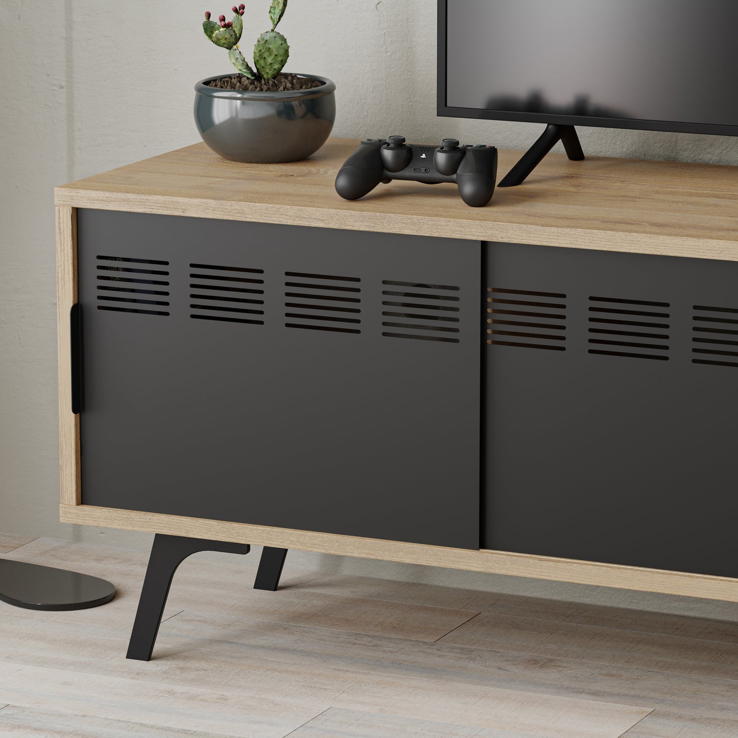 Mourah Lulia Tv Stand Up to 55 Inches With Storage - Oak - 2 Years Warranty