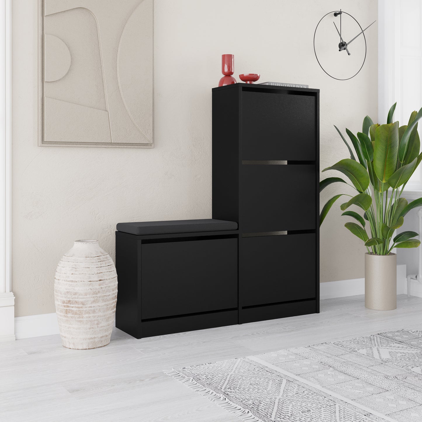 Mourah Dude Bench & Shoe Cabinet - 16 Pairs - 2 Years Warranty