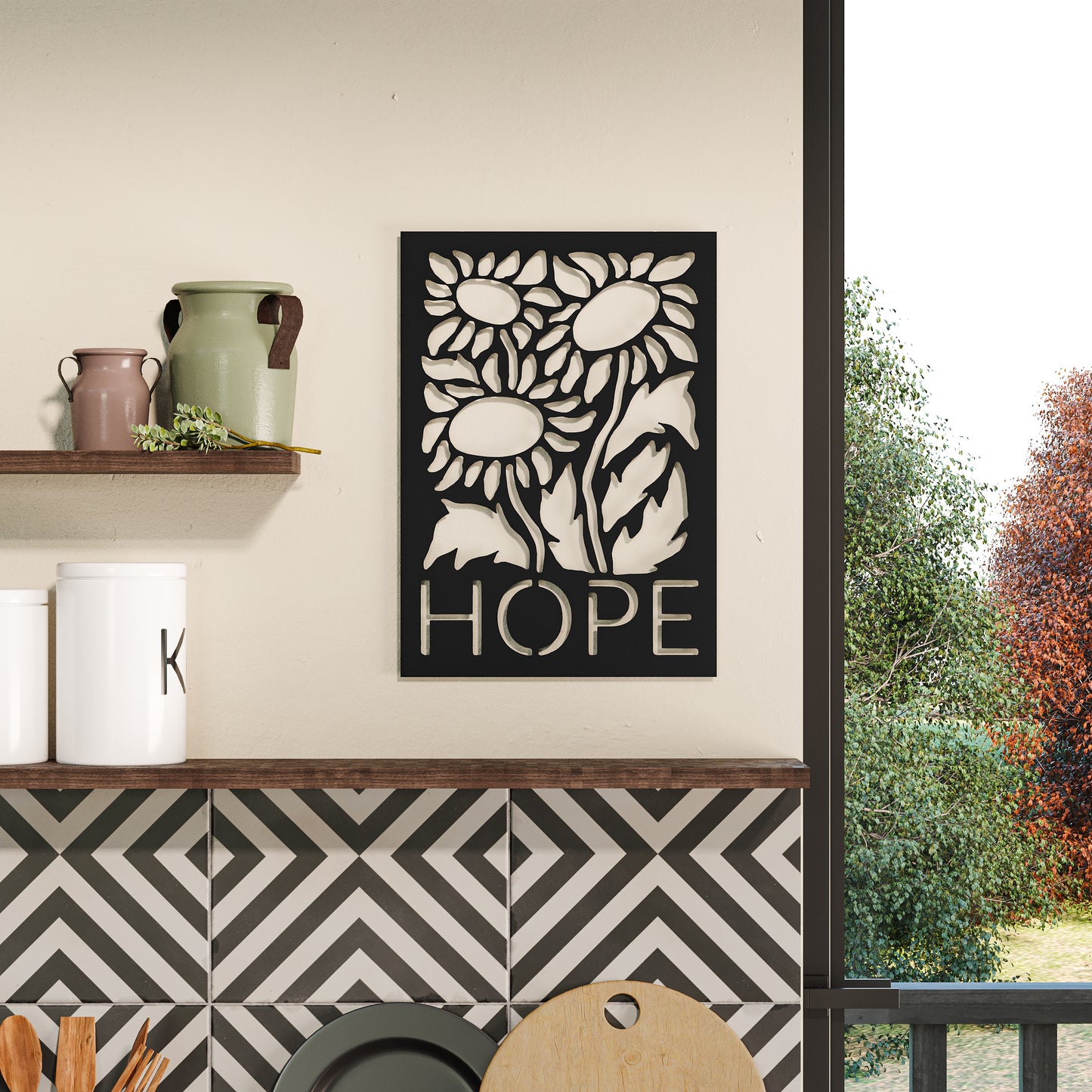 Mourah Metal Wall Art Hope - 2 Years Warranty