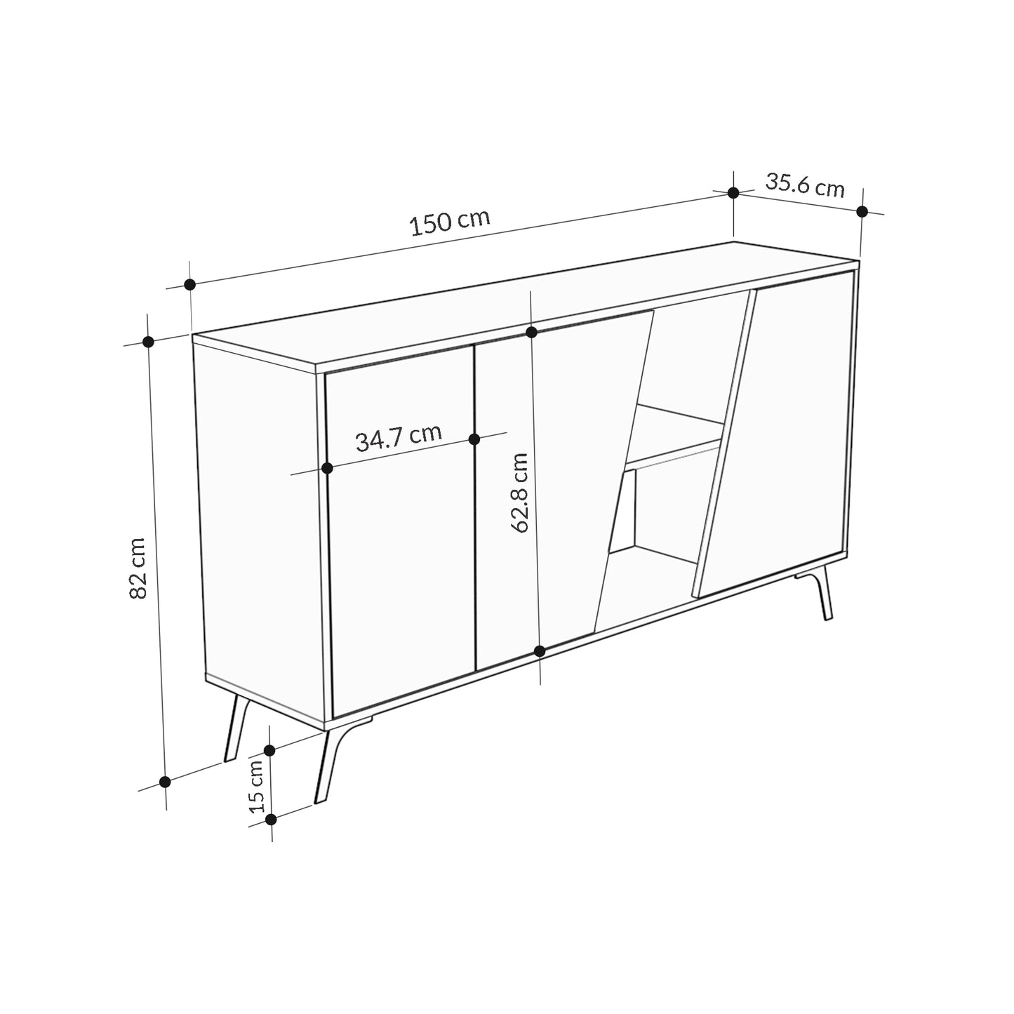 Mourah Fiona Console 150 Cm - 2 Years Warranty