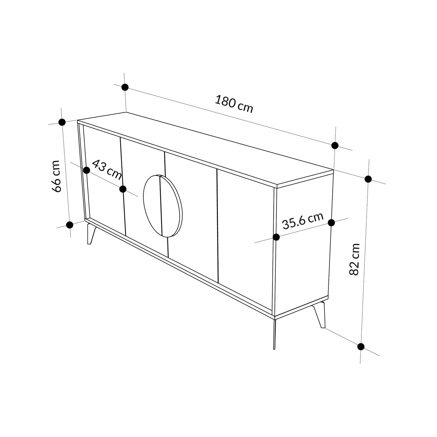 Gora console 4 Doors With 35.6 CM  Depth