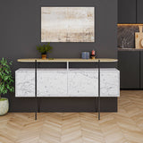 Matt White Marble/Oak