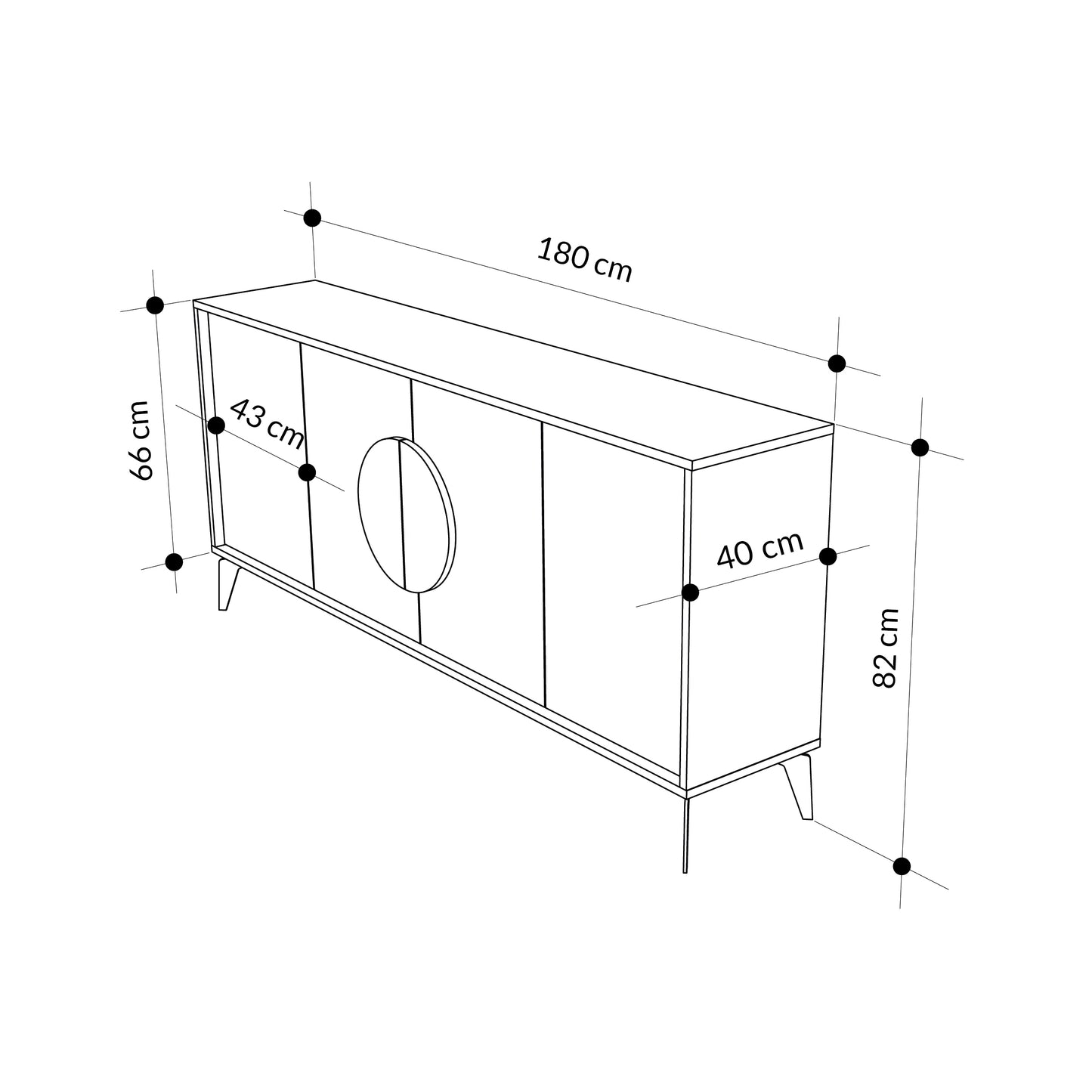 Gora Console 4 Doors - 40 CM Depth
