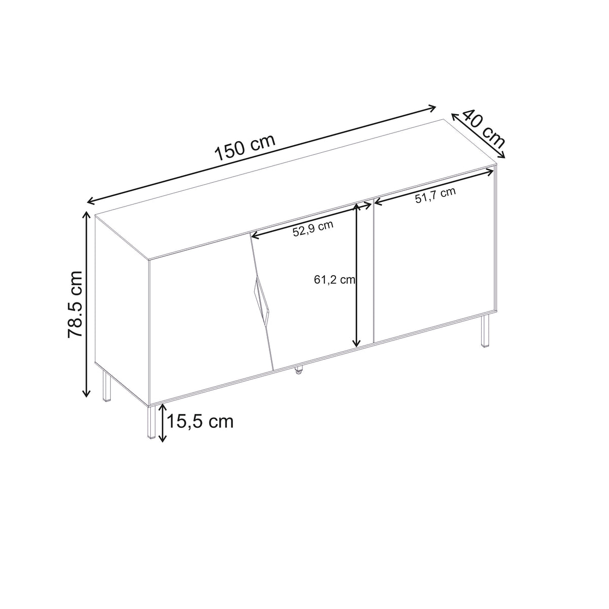 Diamond Console 3 Doors