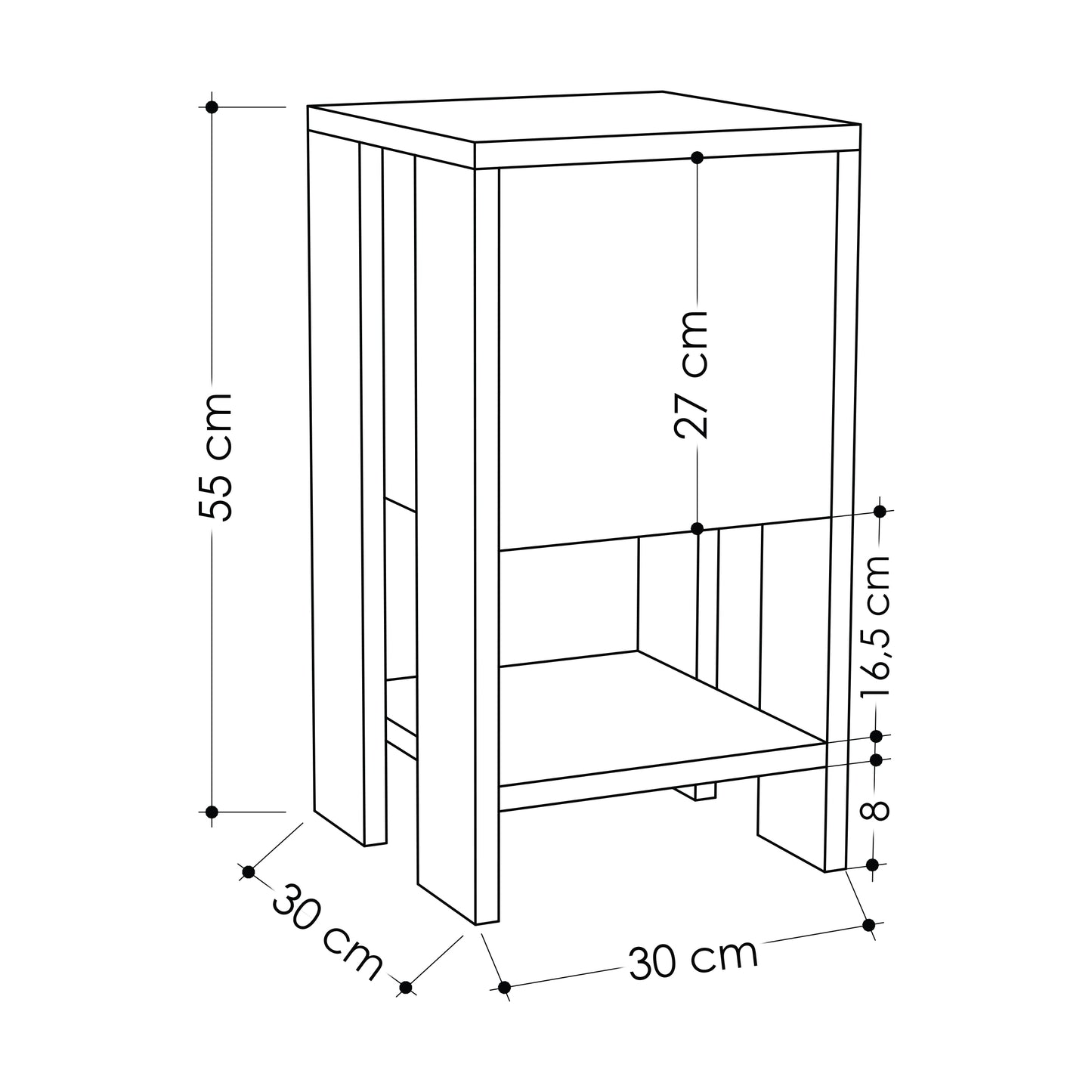 Mourah Ema Nightstand - 2 Years Warranty