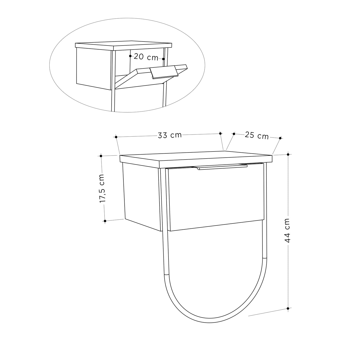 Mourah Norfolk Nightstand - 2 Years Warranty