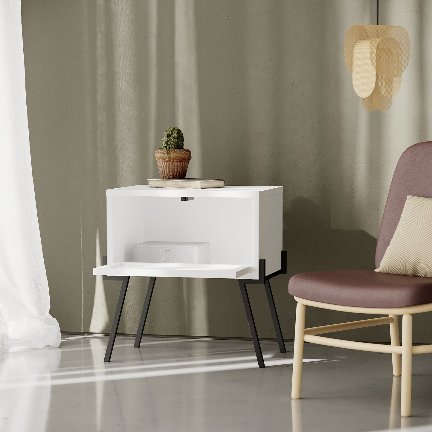 Mourah Naive Nightstand - 2 Years Warranty