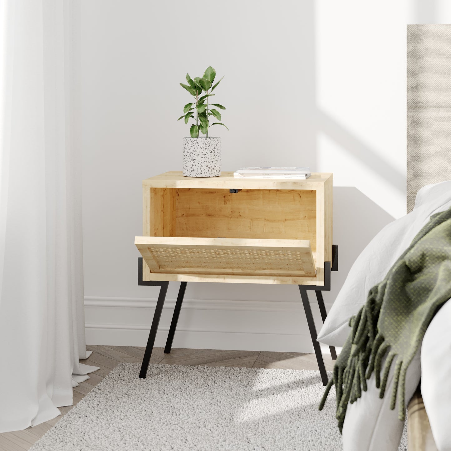 Mourah Naive Nightstand - 2 Years Warranty