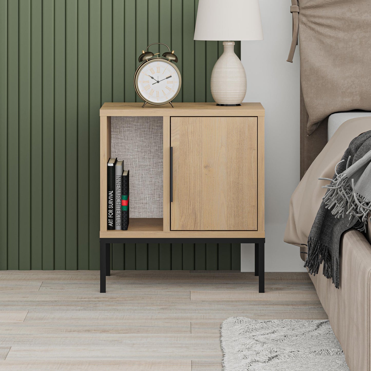 Mourah Glynn Nightstand With U Leg - 2 Years Warranty