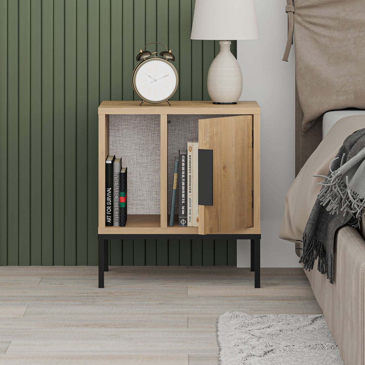 Mourah Glynn Nightstand With U Leg - 2 Years Warranty