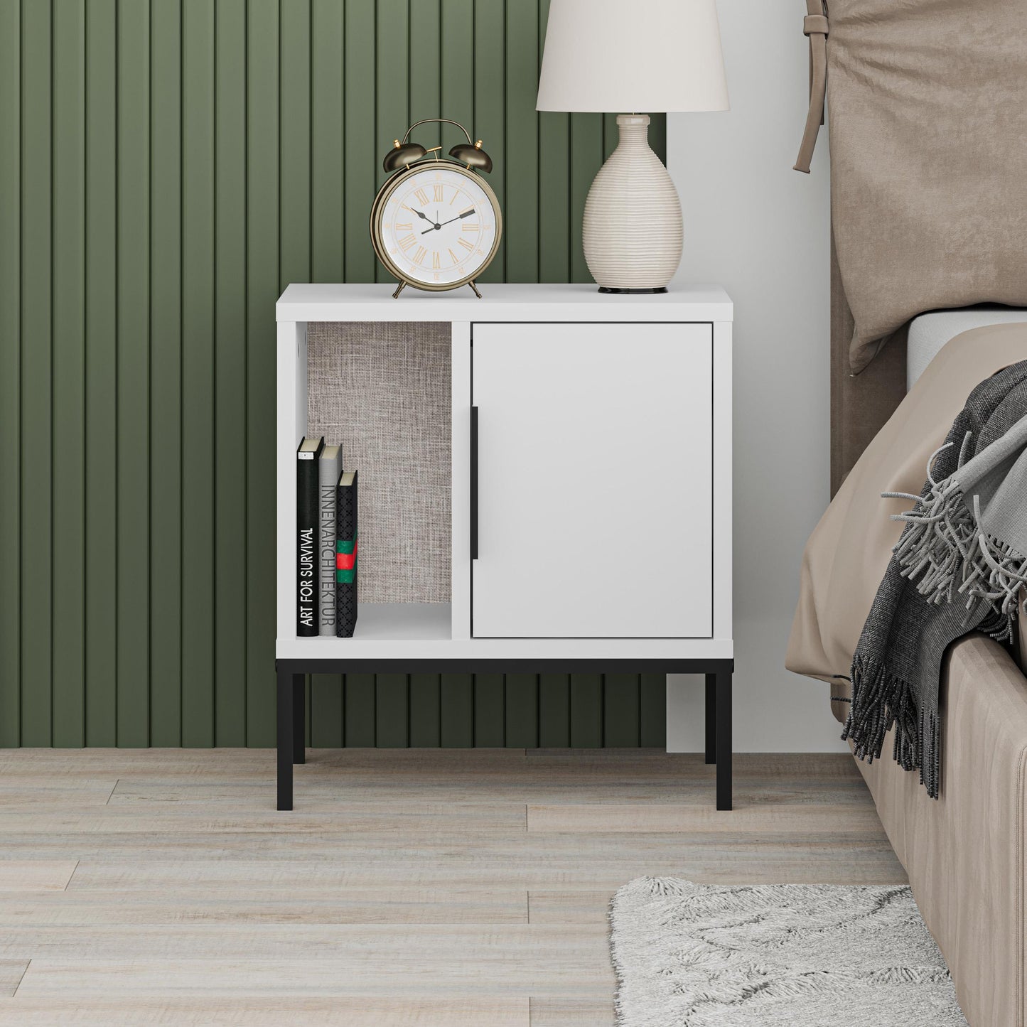 Mourah Glynn Nightstand With U Leg - 2 Years Warranty