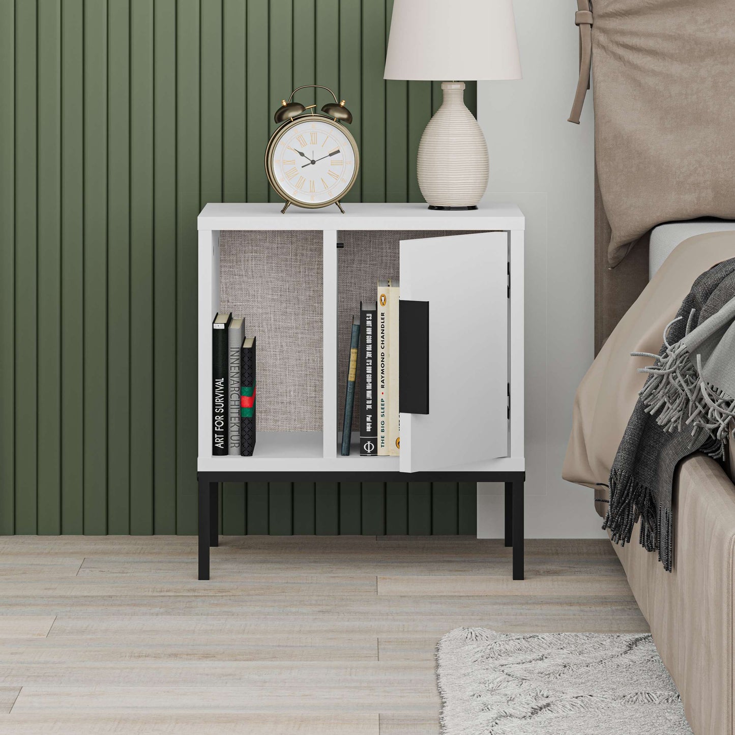 Mourah Glynn Nightstand With U Leg - 2 Years Warranty