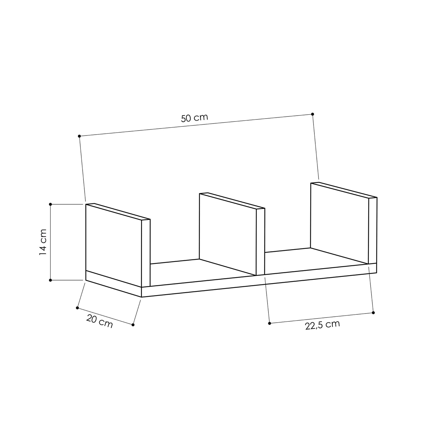 Mourah U Model Wall Shelf - 2 Years Warranty