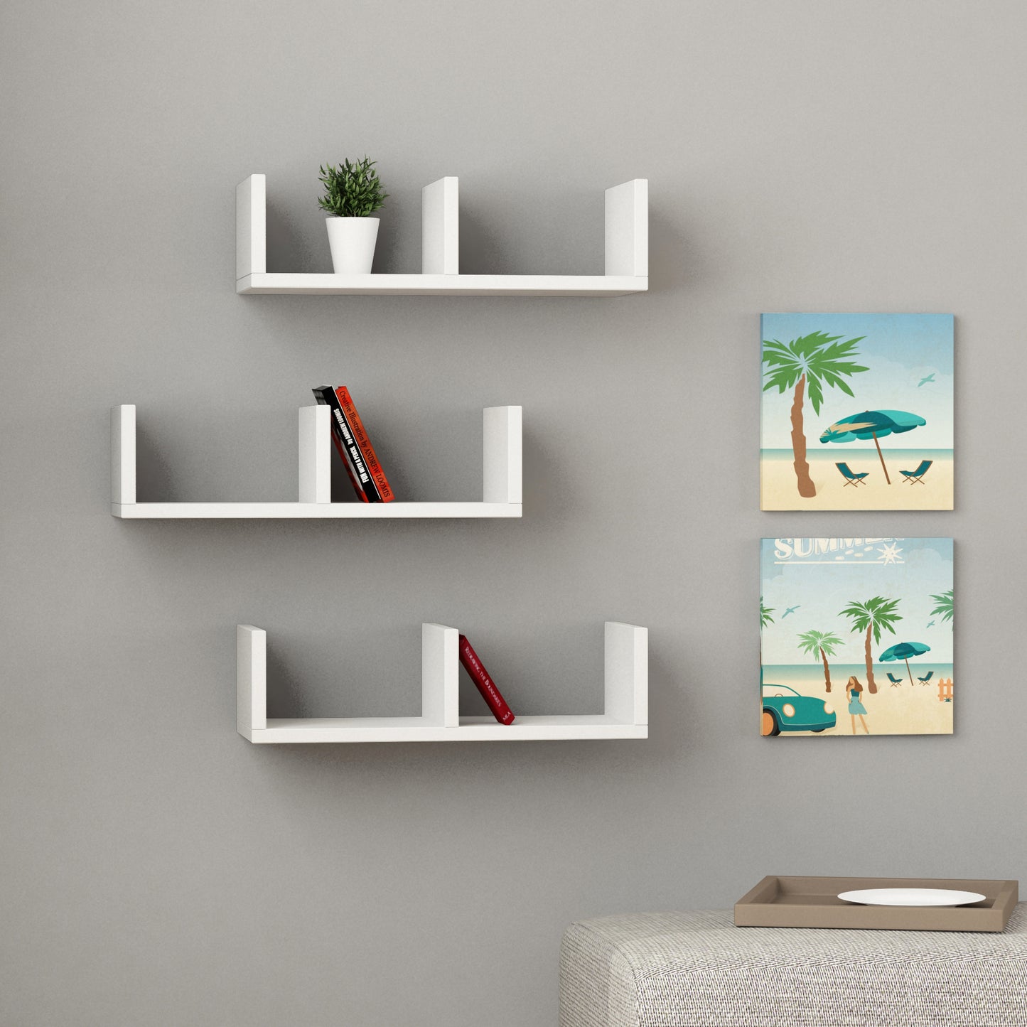 Mourah U Model Wall Shelf - 2 Years Warranty