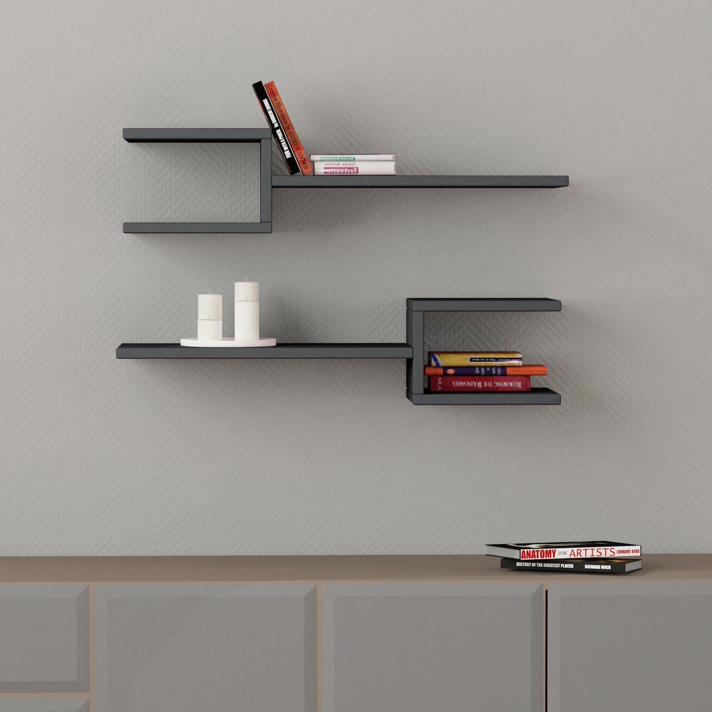 Mourah Fork Wall Shelf Set Of 2 - 2 Years Warranty