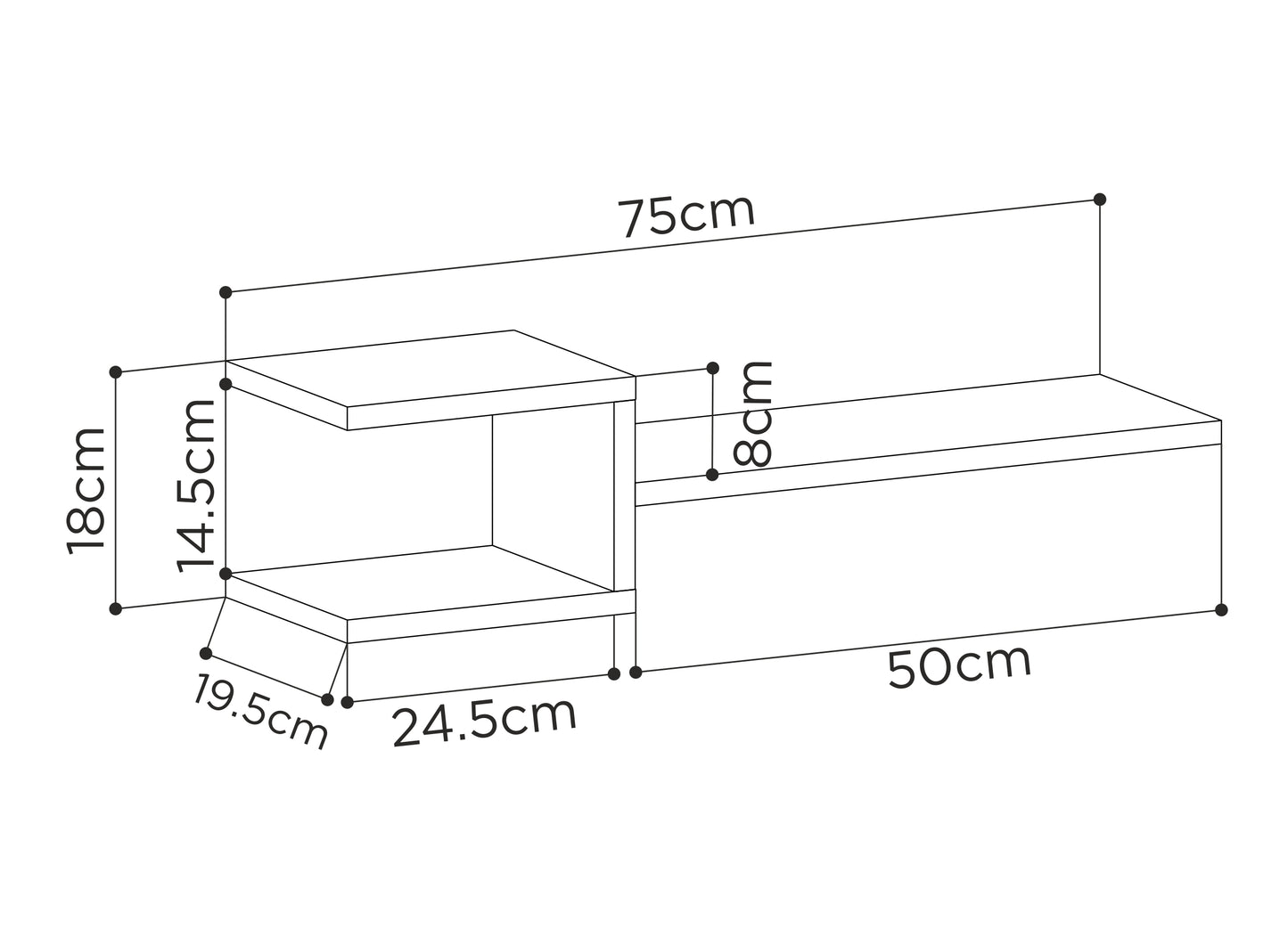 Mourah Fork Wall Shelf Set Of 2 - 2 Years Warranty