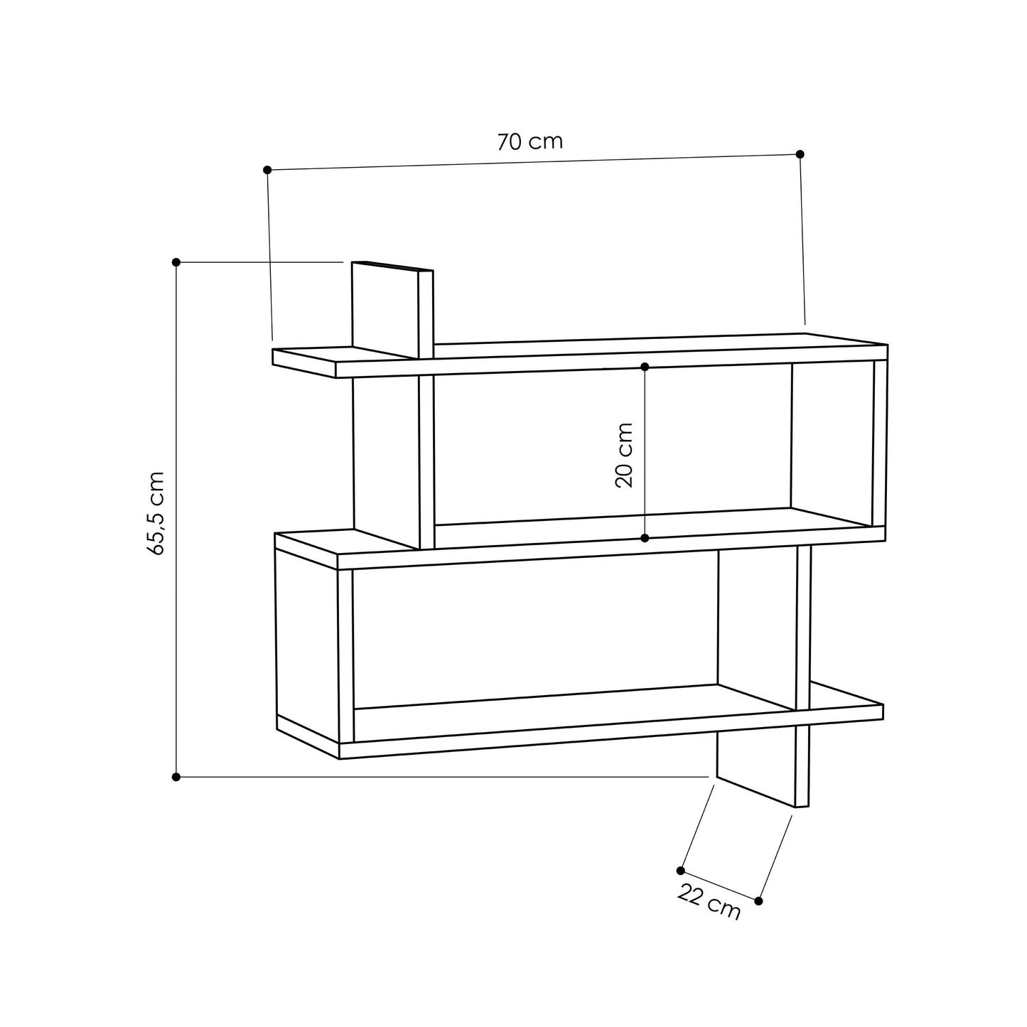 Mourah Paralel Wall Shelf - 2 Years Warranty