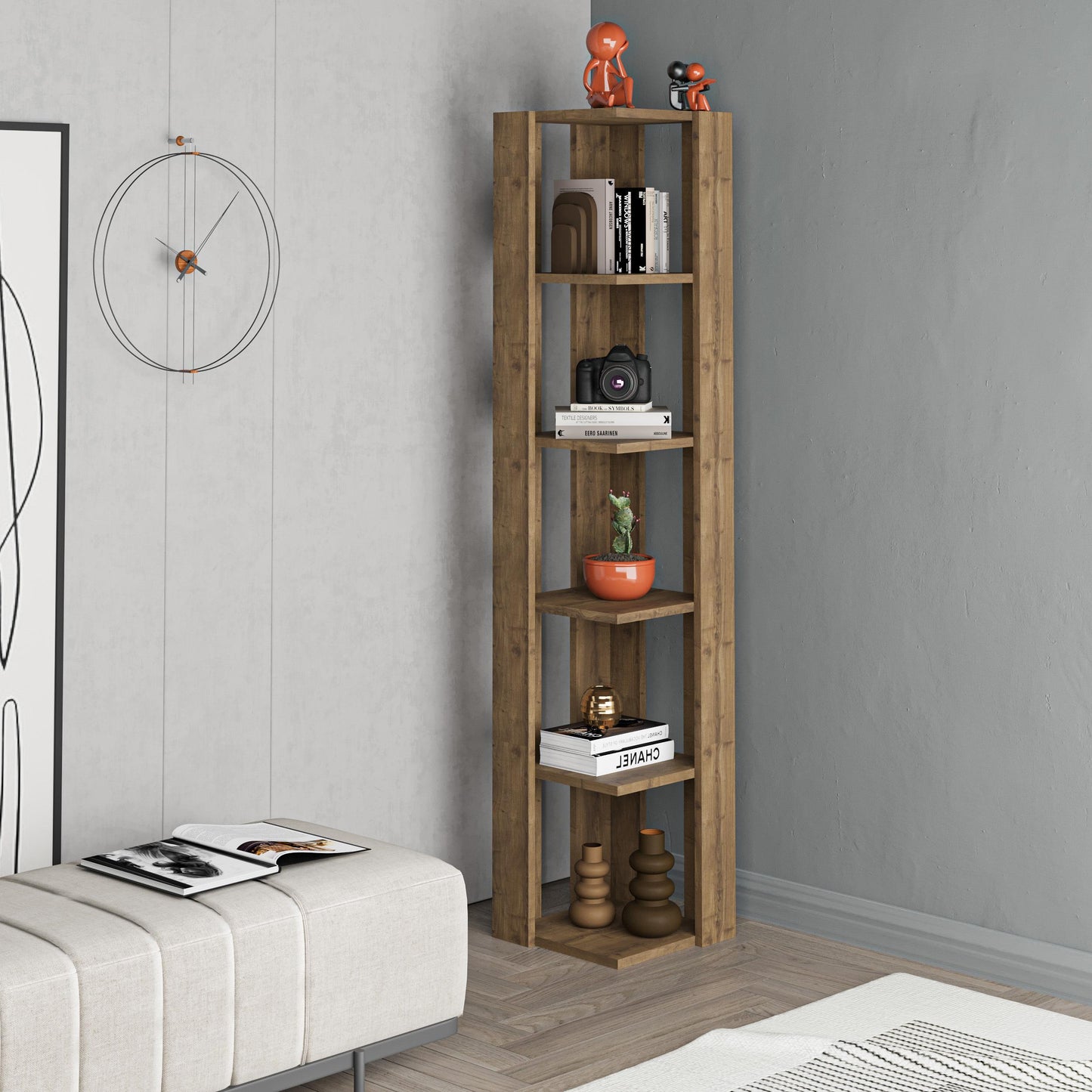 Mourah Nati Corner Bookcase - 2 Years Warranty
