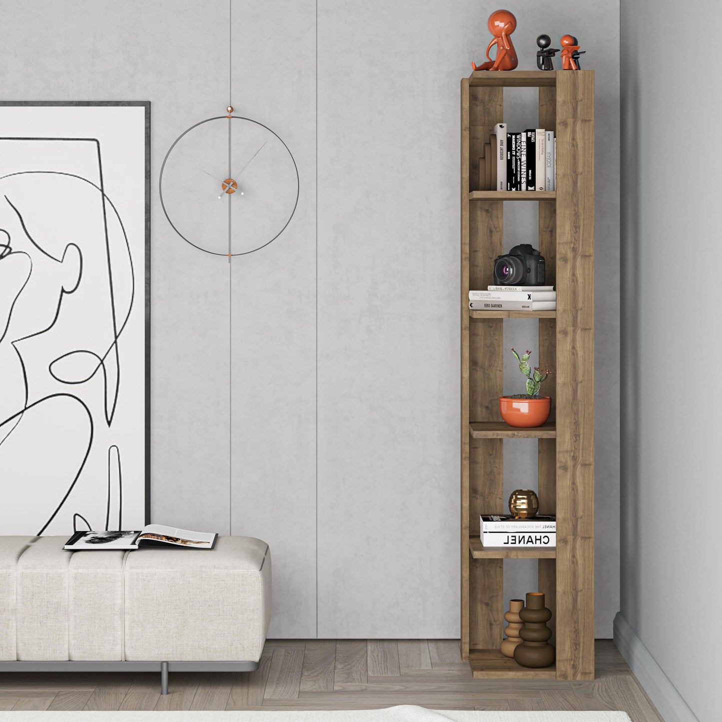 Mourah Nati Corner Bookcase - 2 Years Warranty