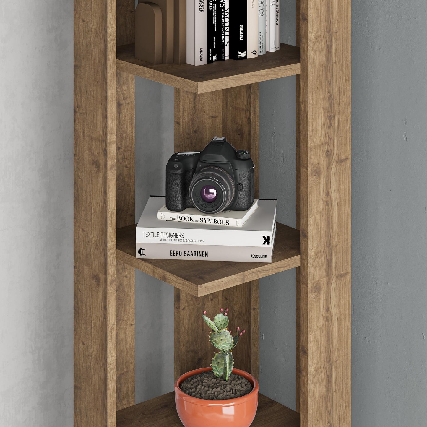 Mourah Nati Corner Bookcase - 2 Years Warranty