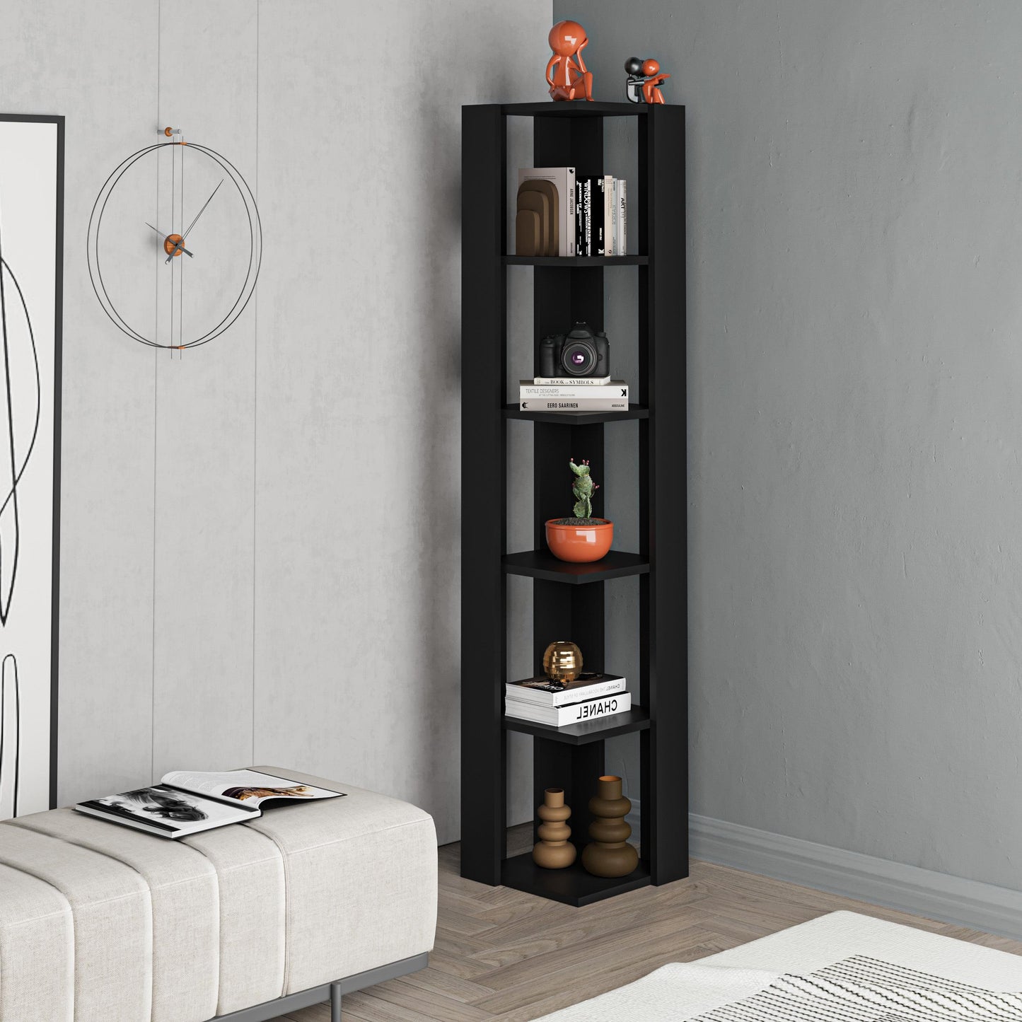 Mourah Nati Corner Bookcase - 2 Years Warranty