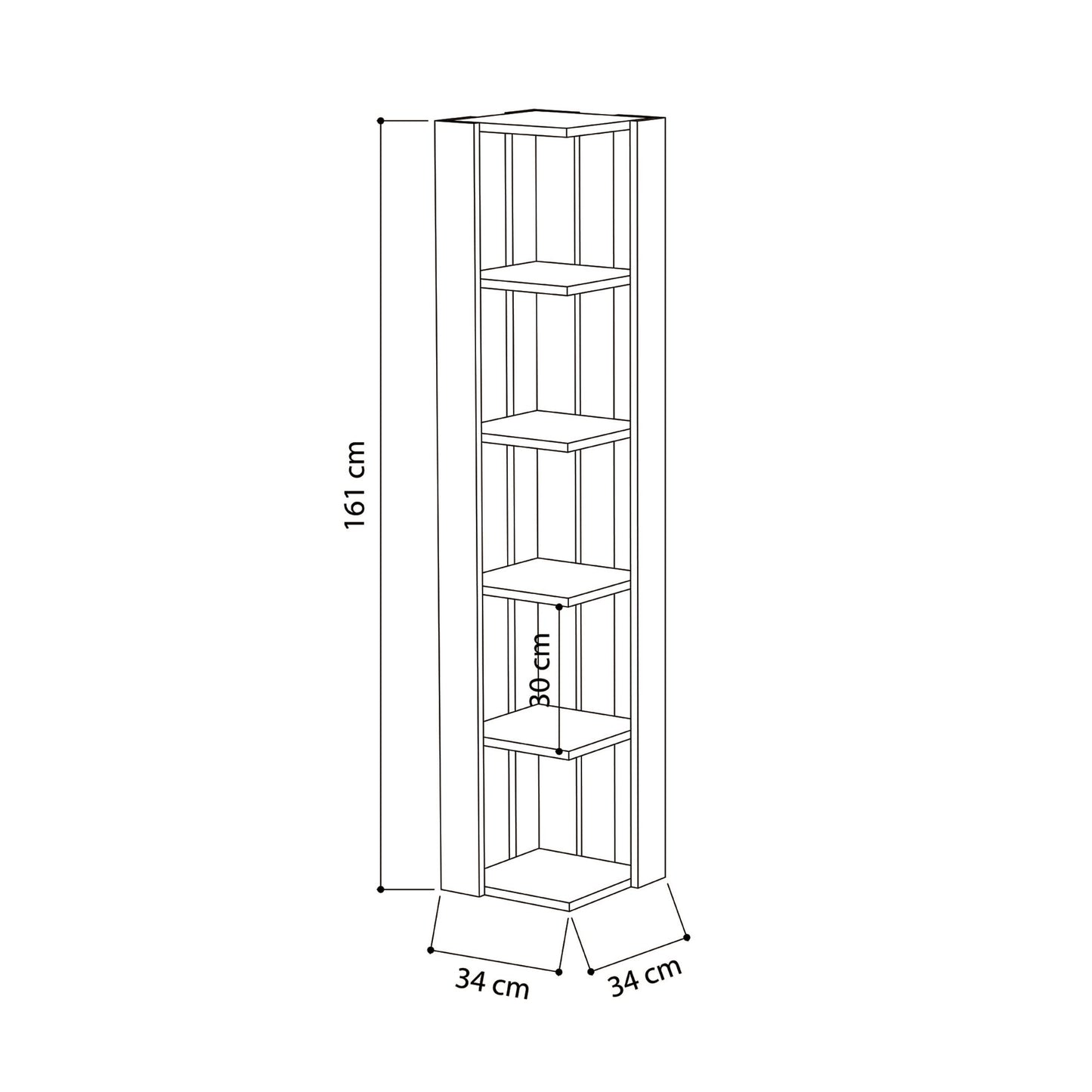 Mourah Nati Corner Bookcase - 2 Years Warranty