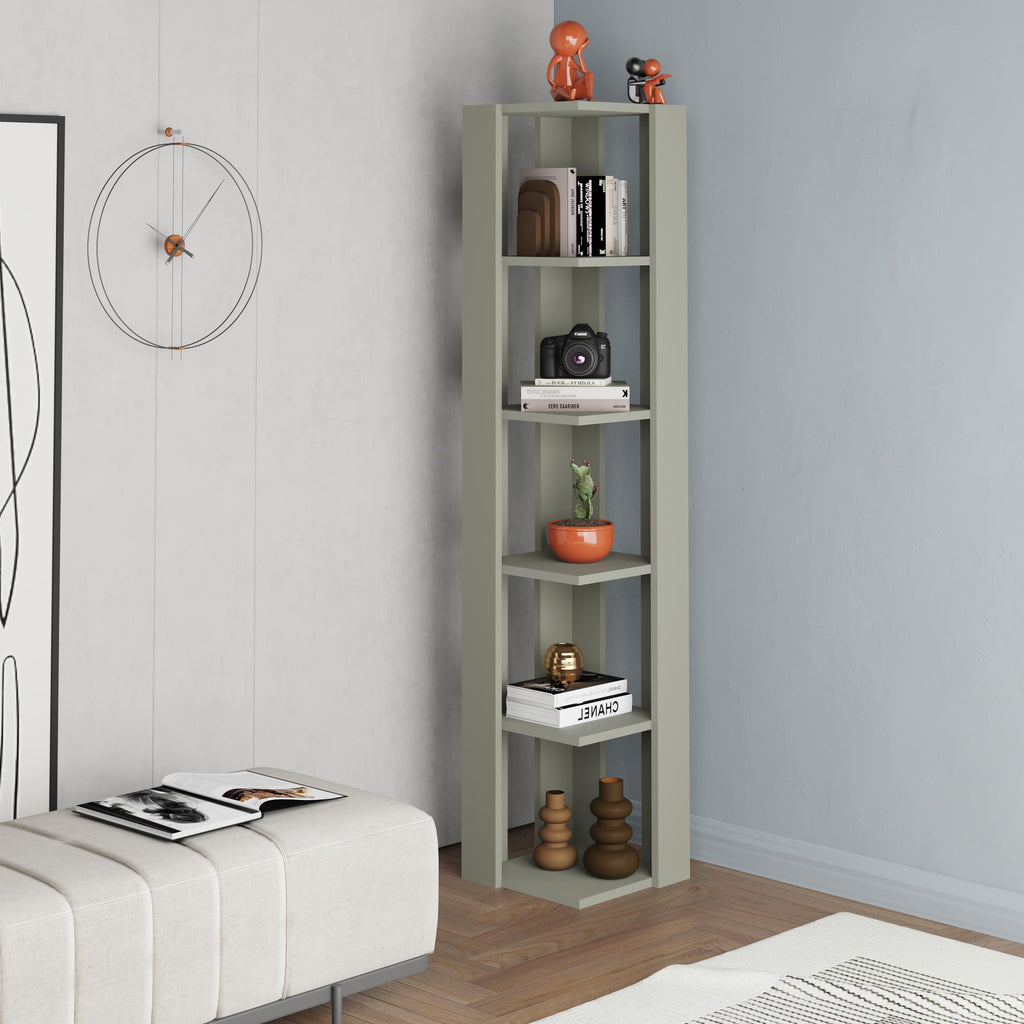 Mourah Nati Corner Bookcase - 2 Years Warranty