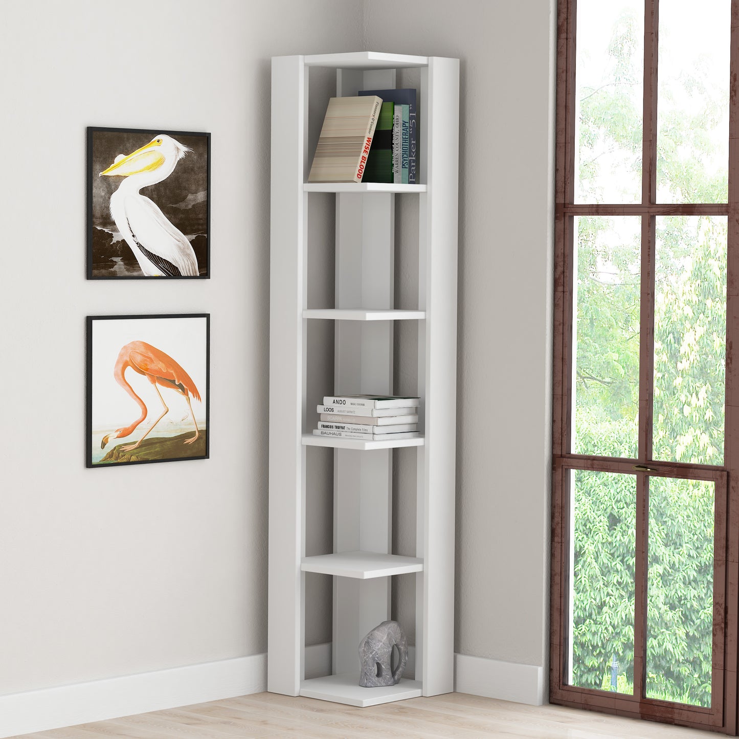 Mourah Nati Corner Bookcase - 2 Years Warranty