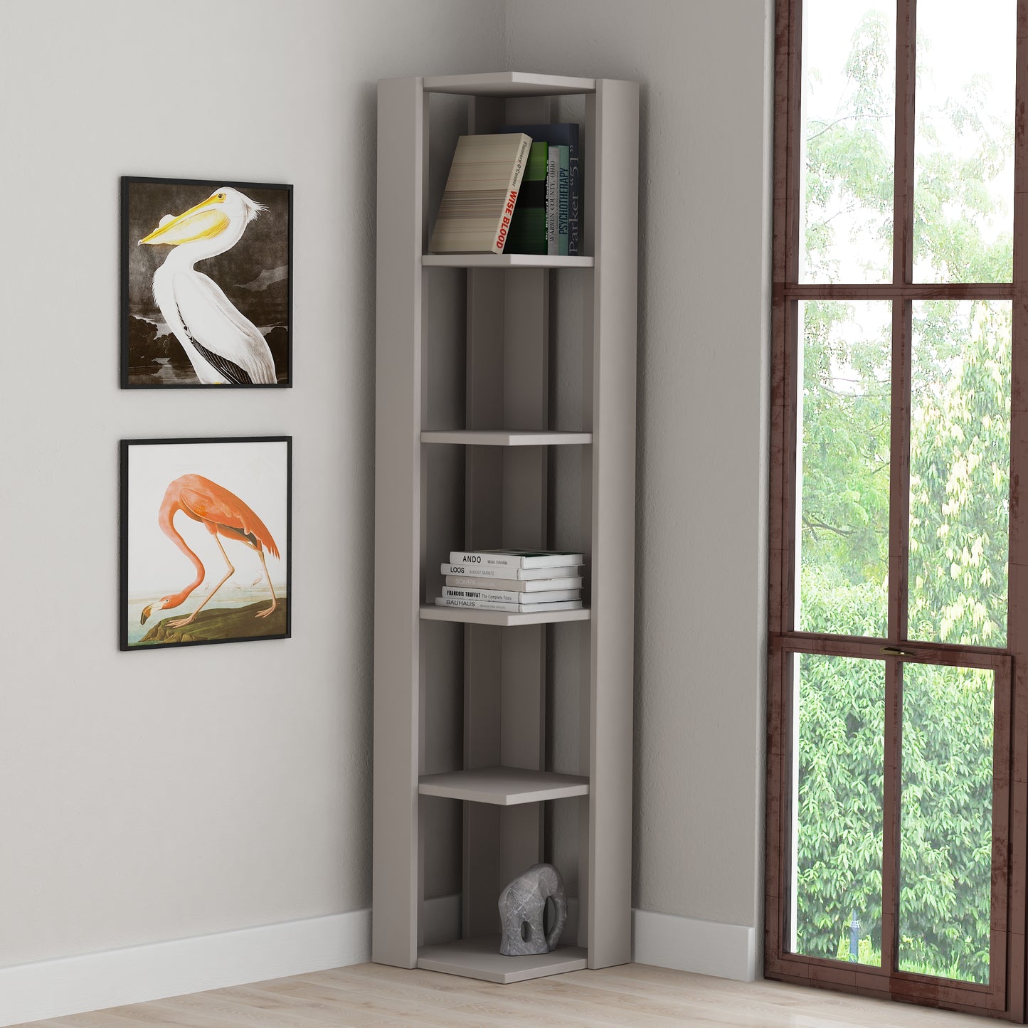Mourah Nati Corner Bookcase - 2 Years Warranty