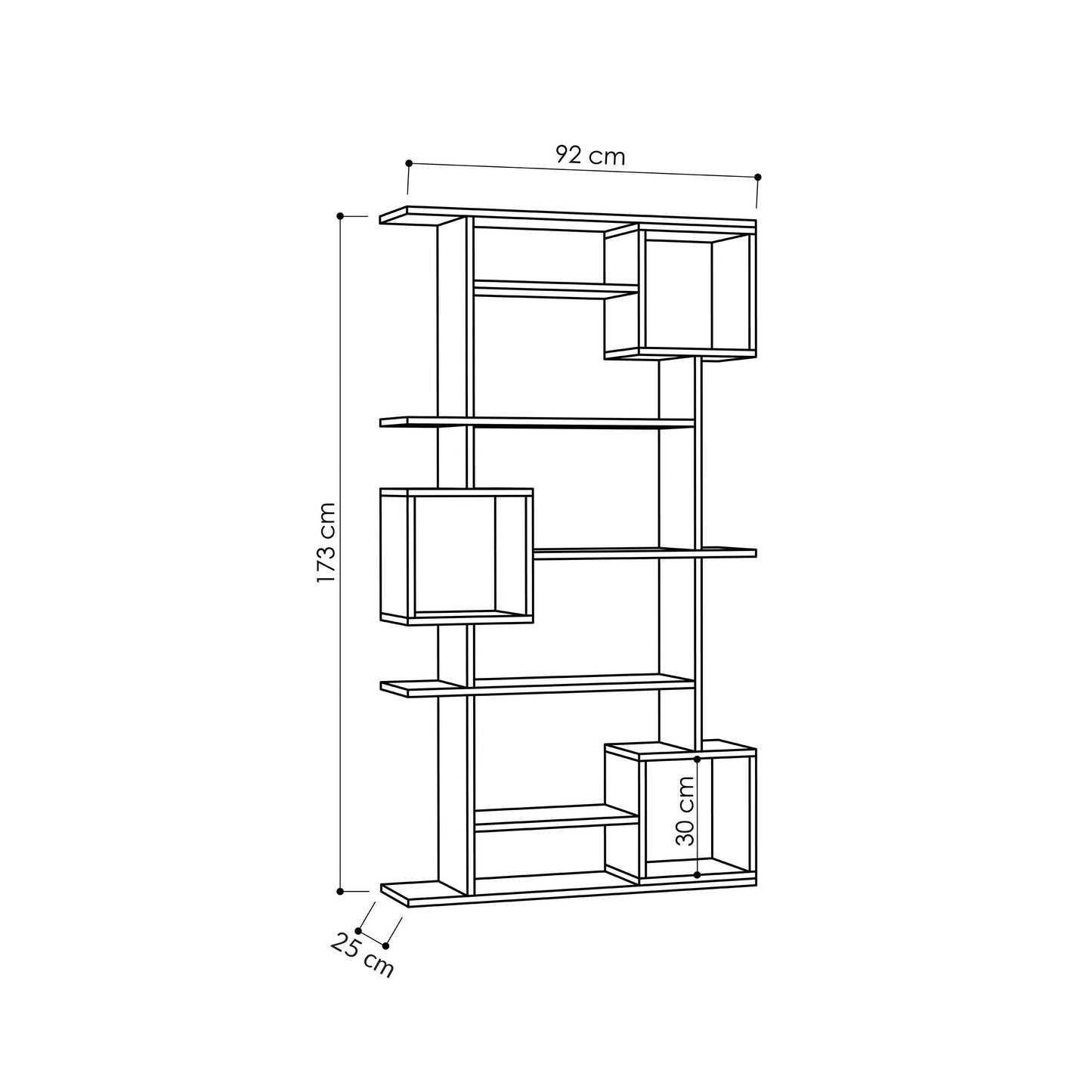 Mourah Soto Bookcase - 2 Years Warranty