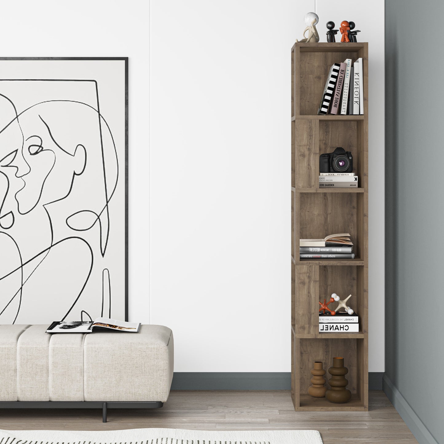 Mourah Piano Corner Bookcase - 2 Years Warranty