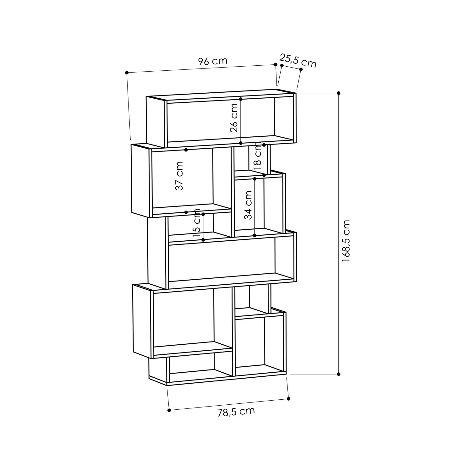 Mourah Karmato Bookcase - 2 Years Warranty