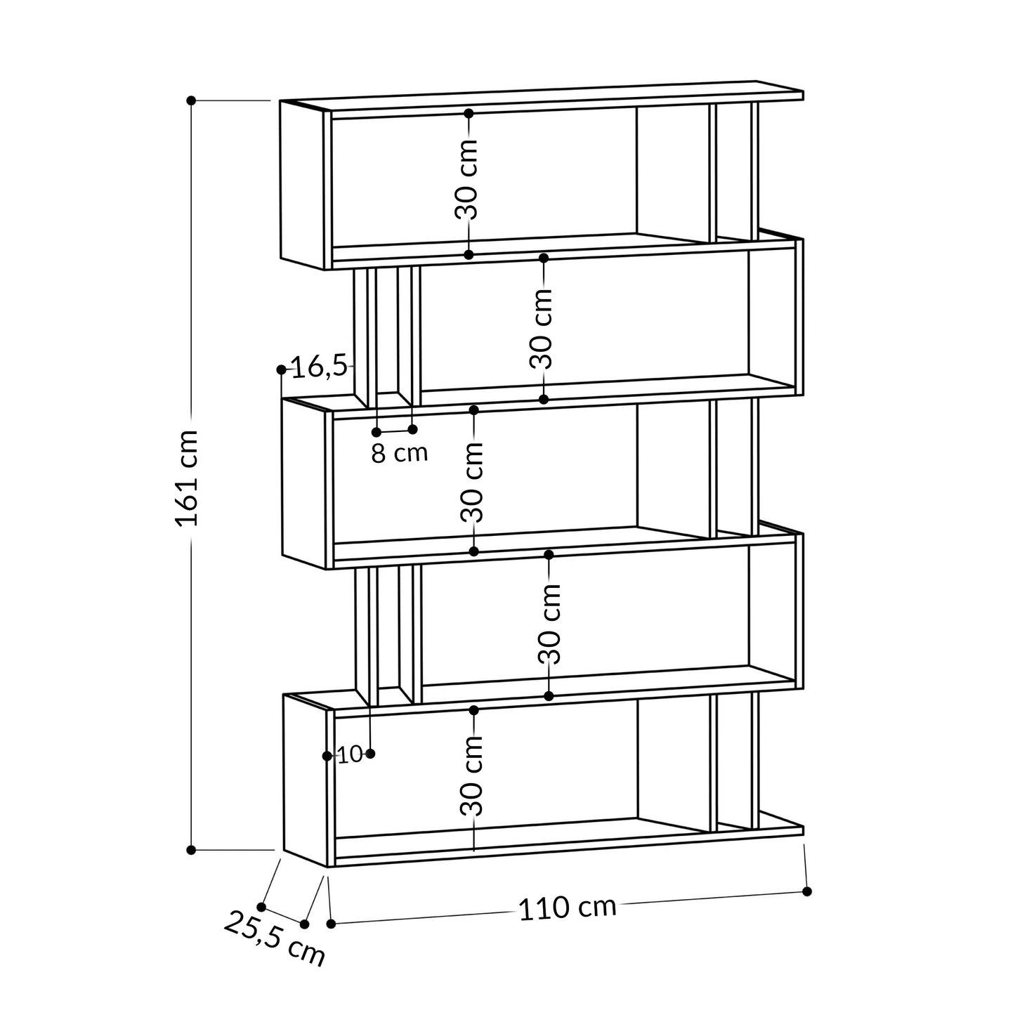 Mourah Partiro Bookcase - 2 Years Warranty