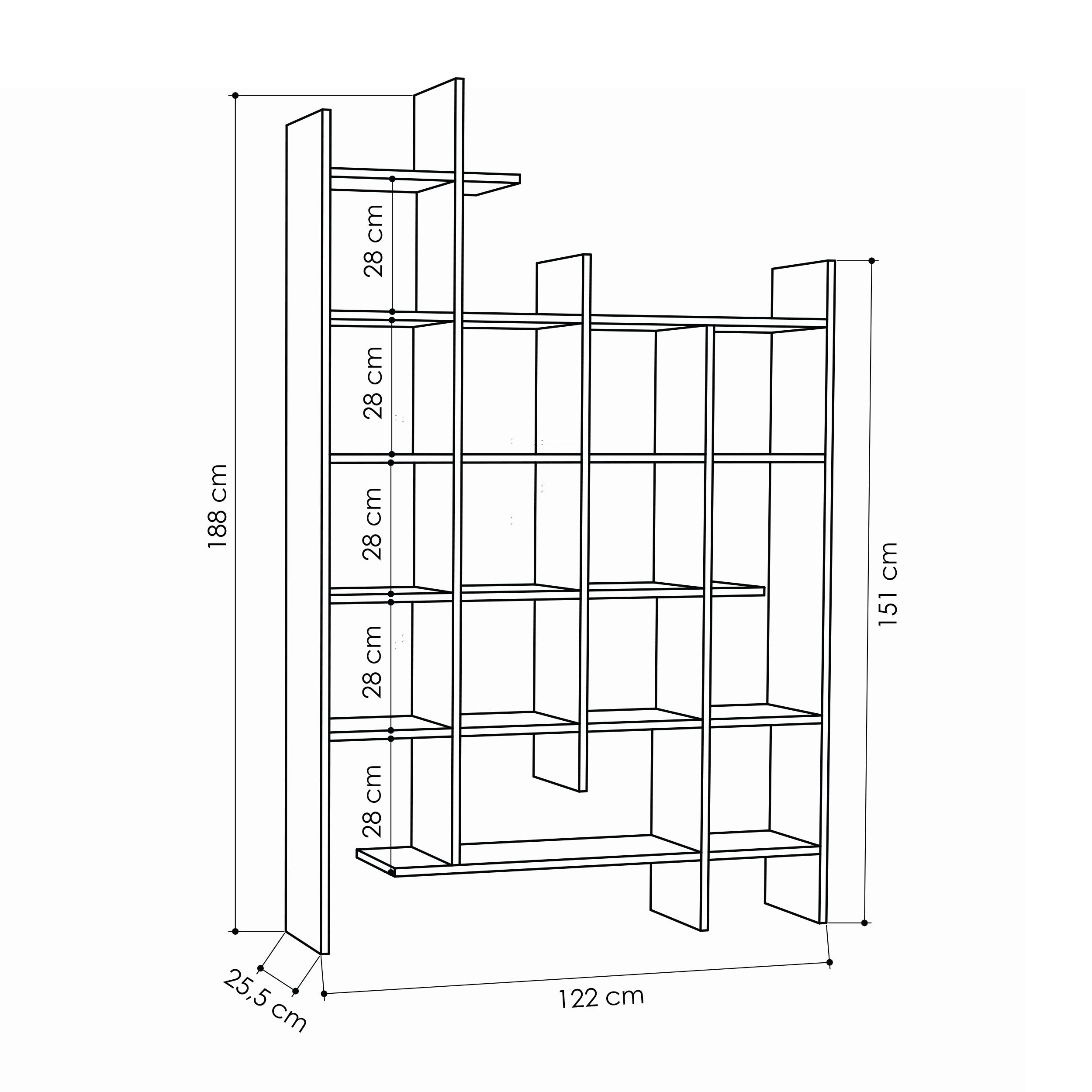 Mourah Manco Bookcase - 2 Years Warranty