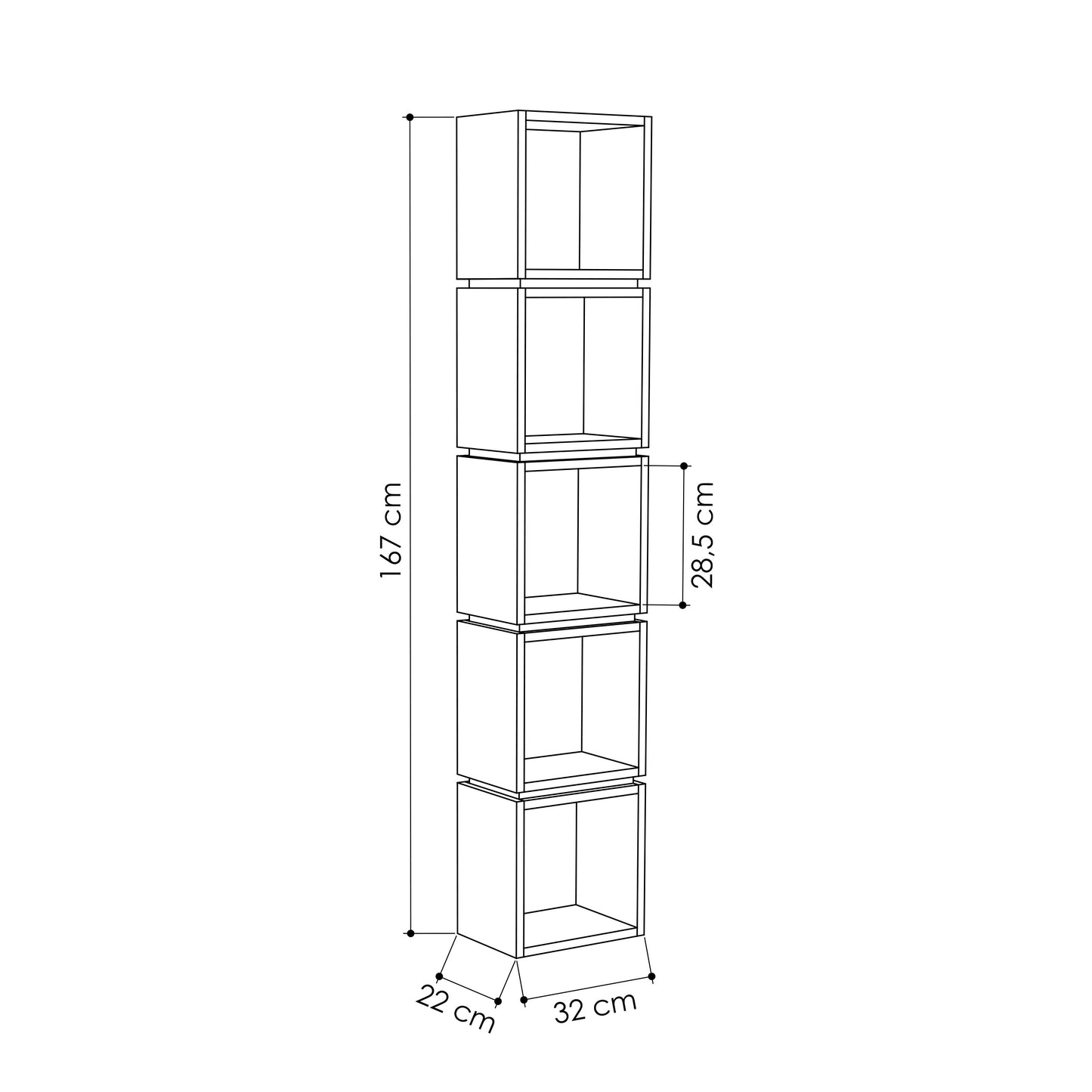 Mourah Multi Corner Bookcase - 2 Years Warranty