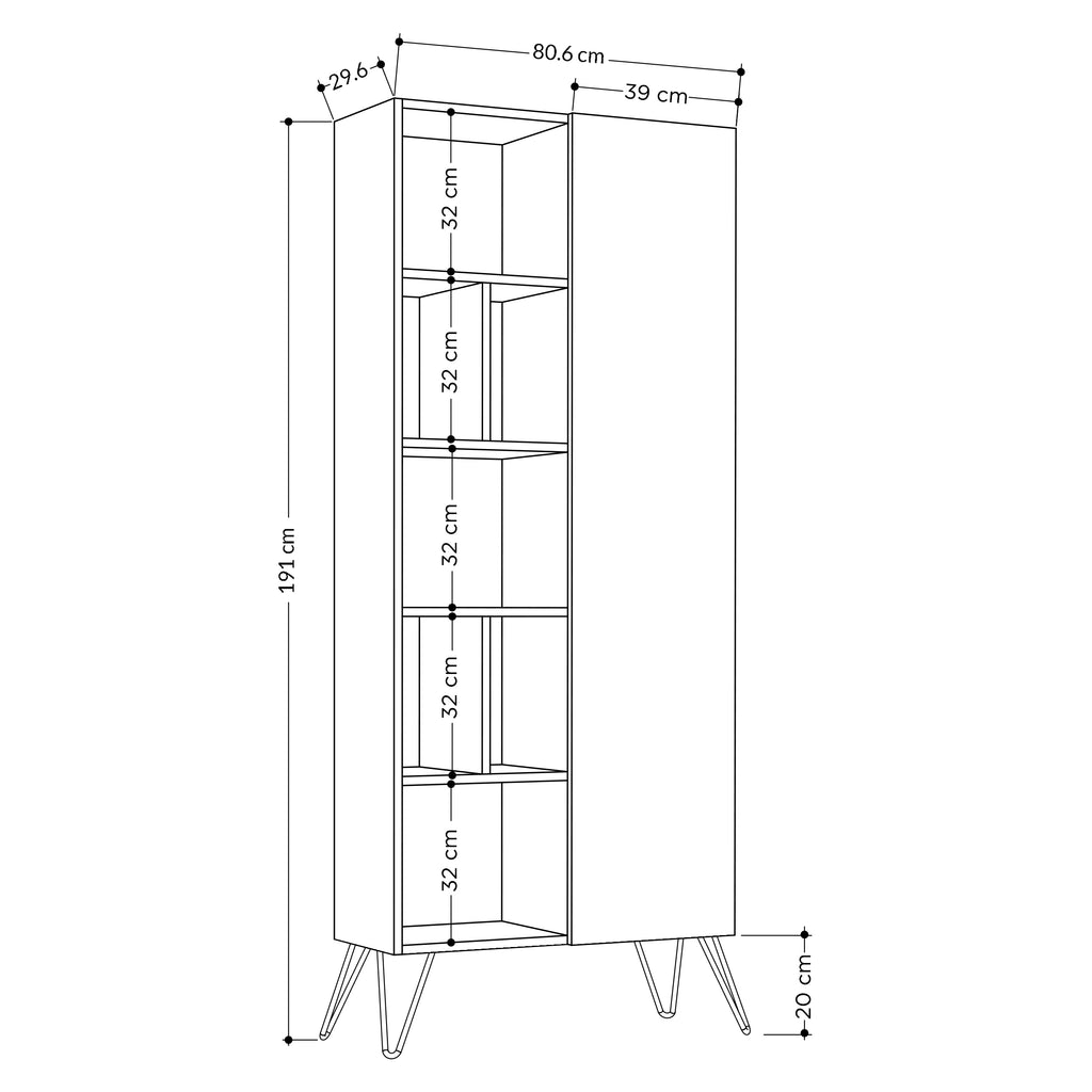 Mourah Jedda Bookcase - 2 Years Warranty