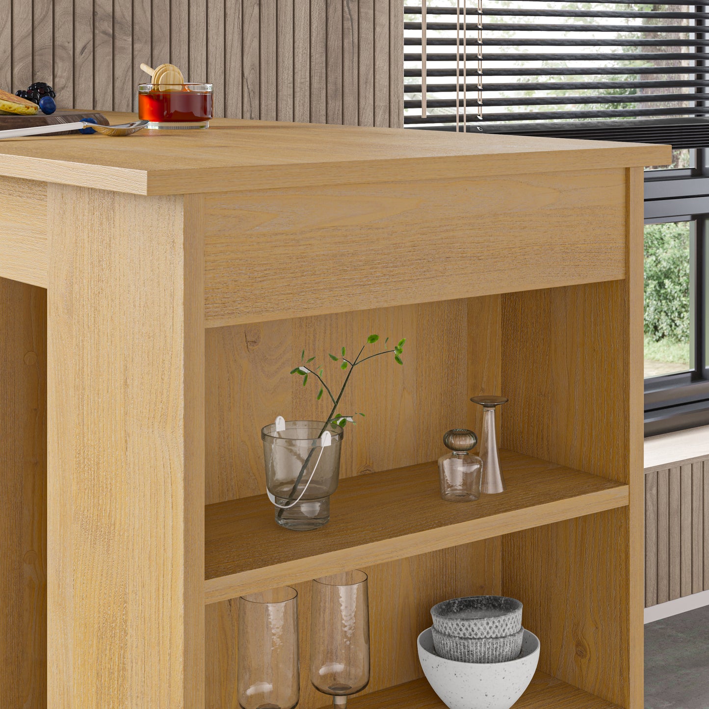 Mourah Swallow Bar Table With Storage - 2 Years Warranty