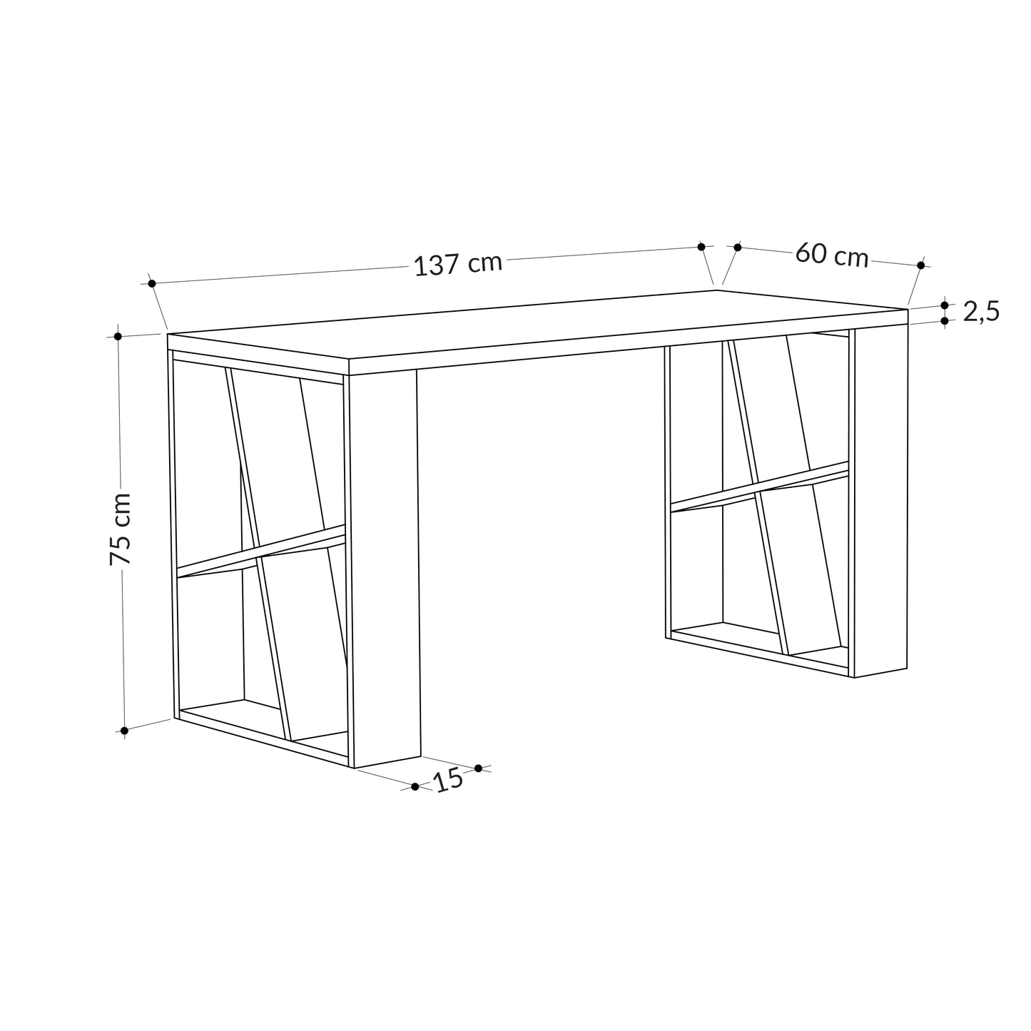 Mourah Honey Working Table With Storage - 2 Years Warranty