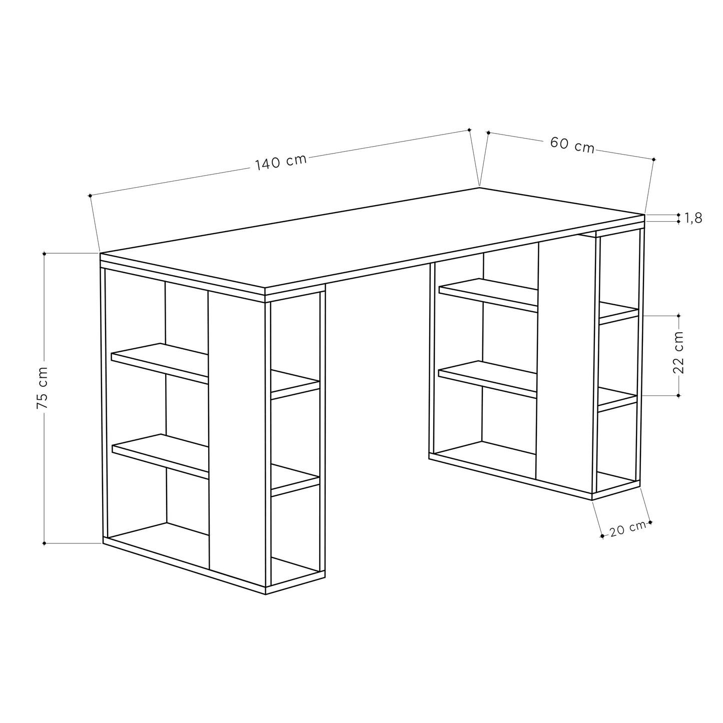 Mourah Colmar Working Table - 2 Years Warranty